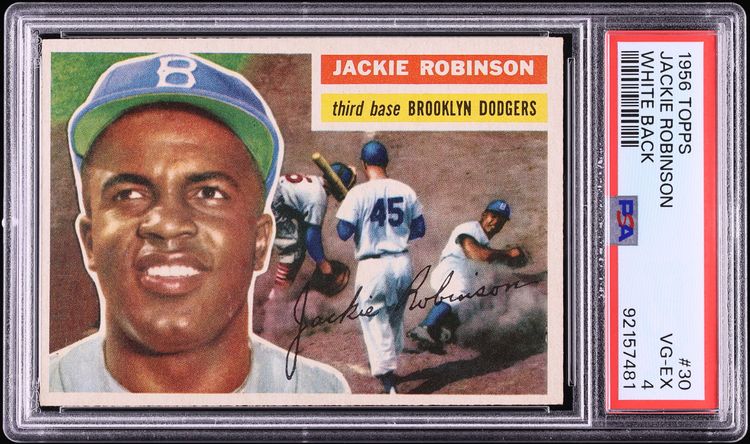 1956 Topps Jackie Robinson WHITE BACK #30 PSA 4 VGEX