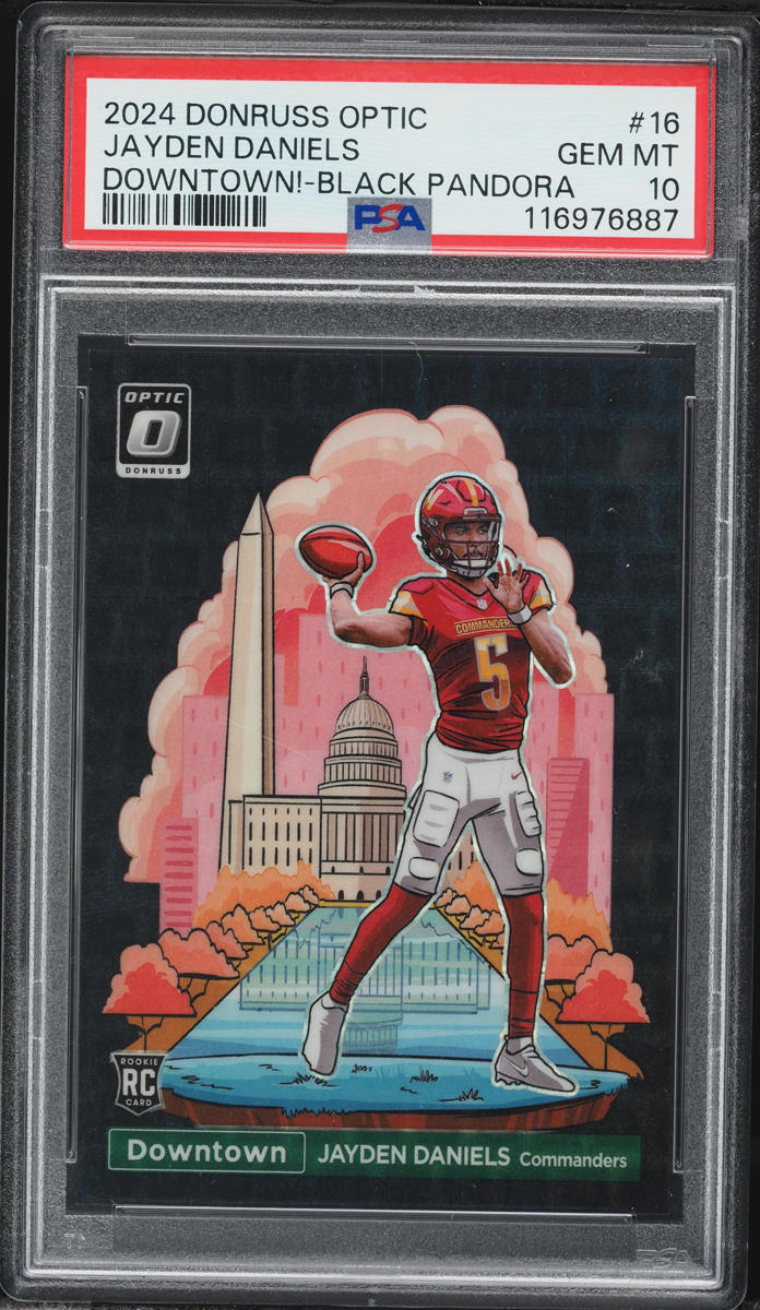 2024 Donruss Optic Downtown Black Pandora Jayden Daniels ROOKIE /25 #16 PSA 10 GEM MINT