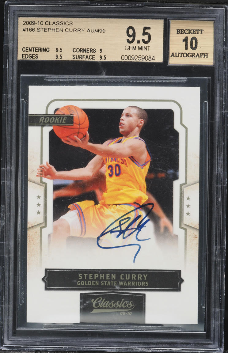 2009 Classics Stephen Curry ROOKIE AUTO /499 #166 BGS 9.5 GEM MINT