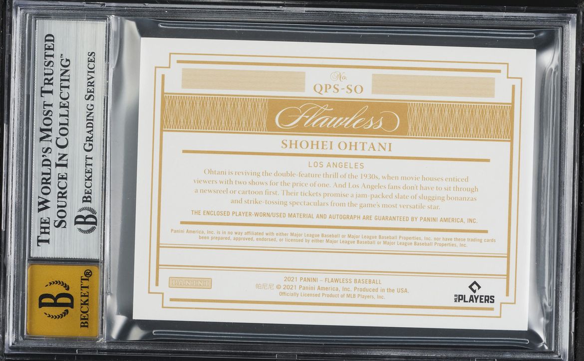 2021 Panini Flawless Quad Sapphire Shohei Ohtani PATCH AUTO /7 #15