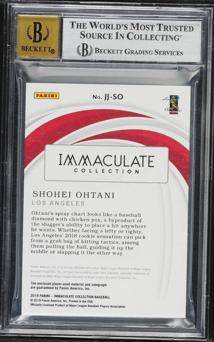 2019 Immaculate Collection Jumbo Shohei Ohtani PATCH AUTO 1/5 #23 BGS 8.5 NM-MT+