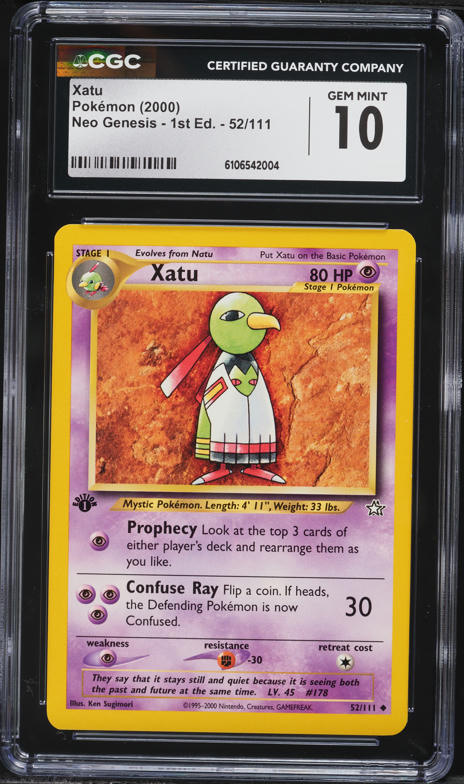 2000 Pokemon Neo Genesis 1st Edition Xatu #52 SGC 9 MINT on Fanatics Collect