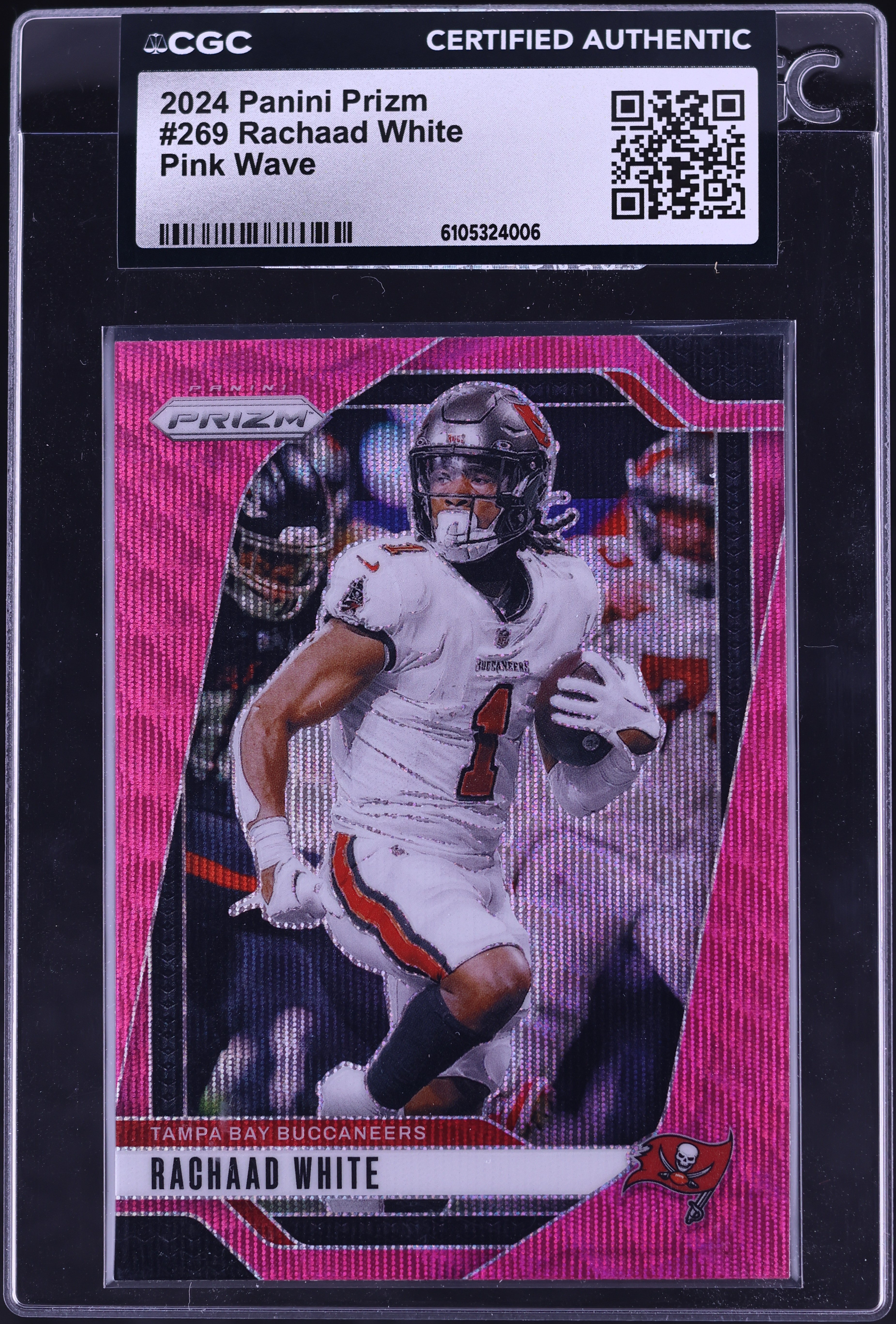2024 Panini Prizm Pink Wave Rachaad White #269 CGC AUTH on