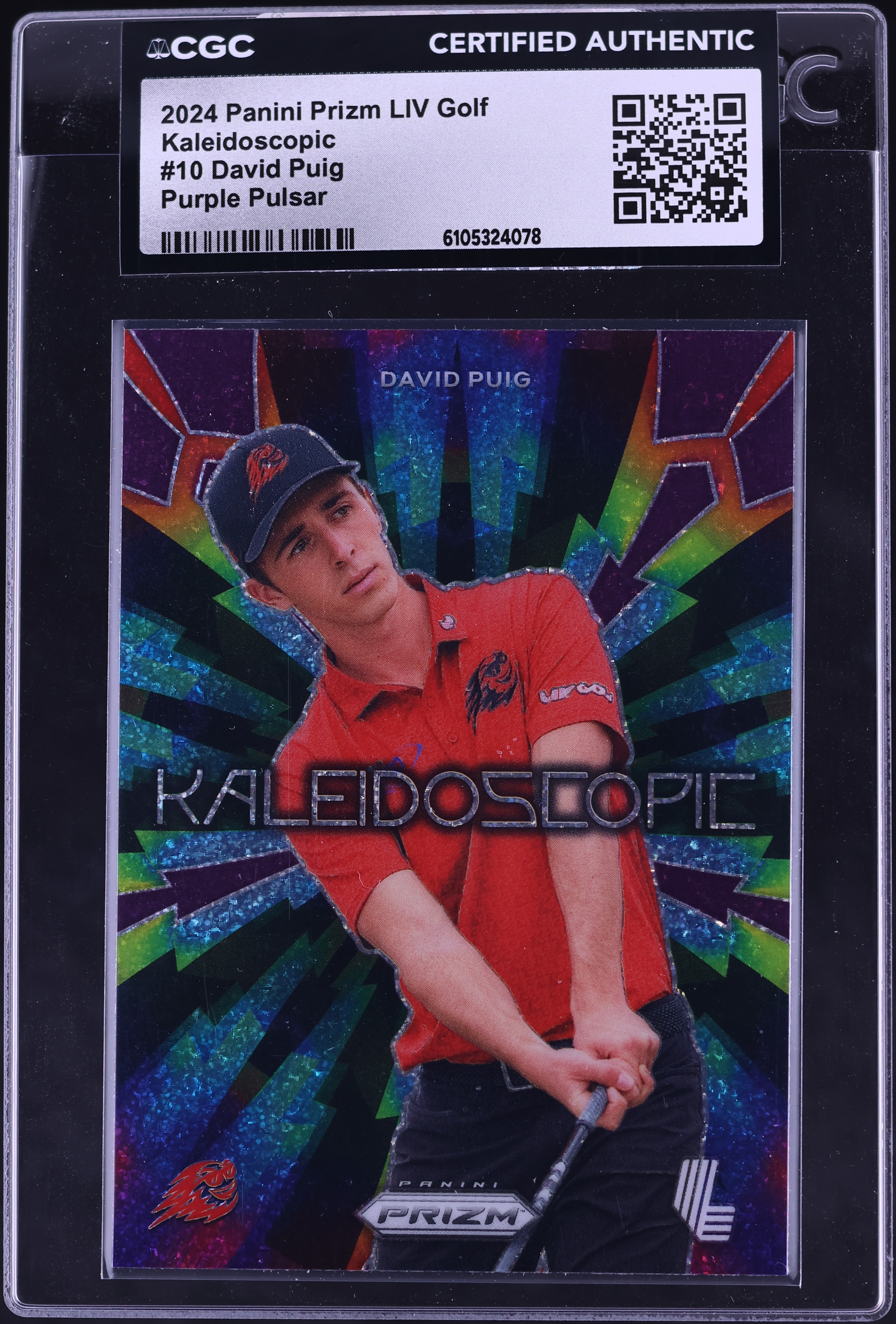 2024 Panini Prizm LIV Golf Kaleidoscopic Purple Pulsar David Puig