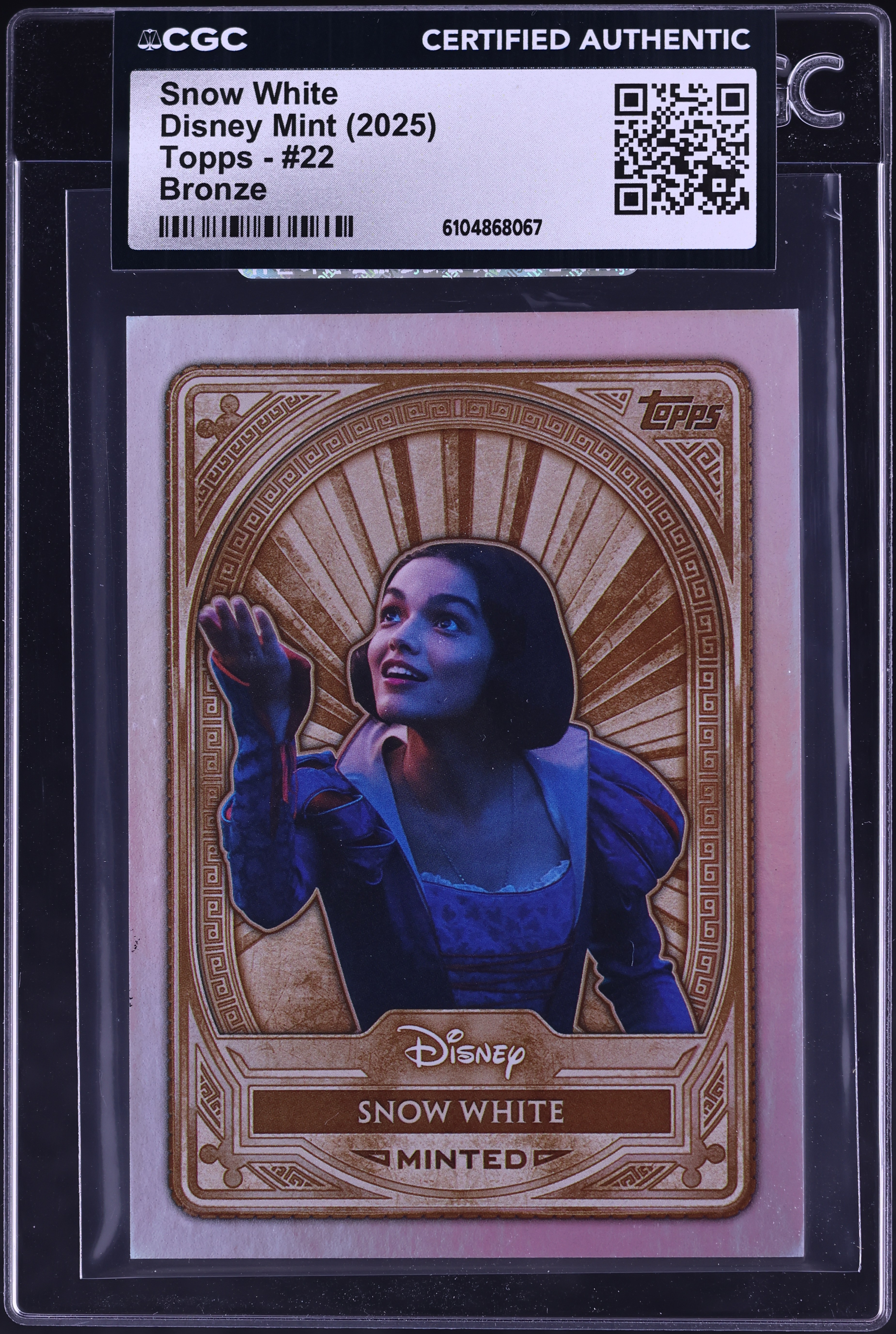 2025 Topps Disney Mint Bronze Snow White #22 CGC AUTH on Fanatics
