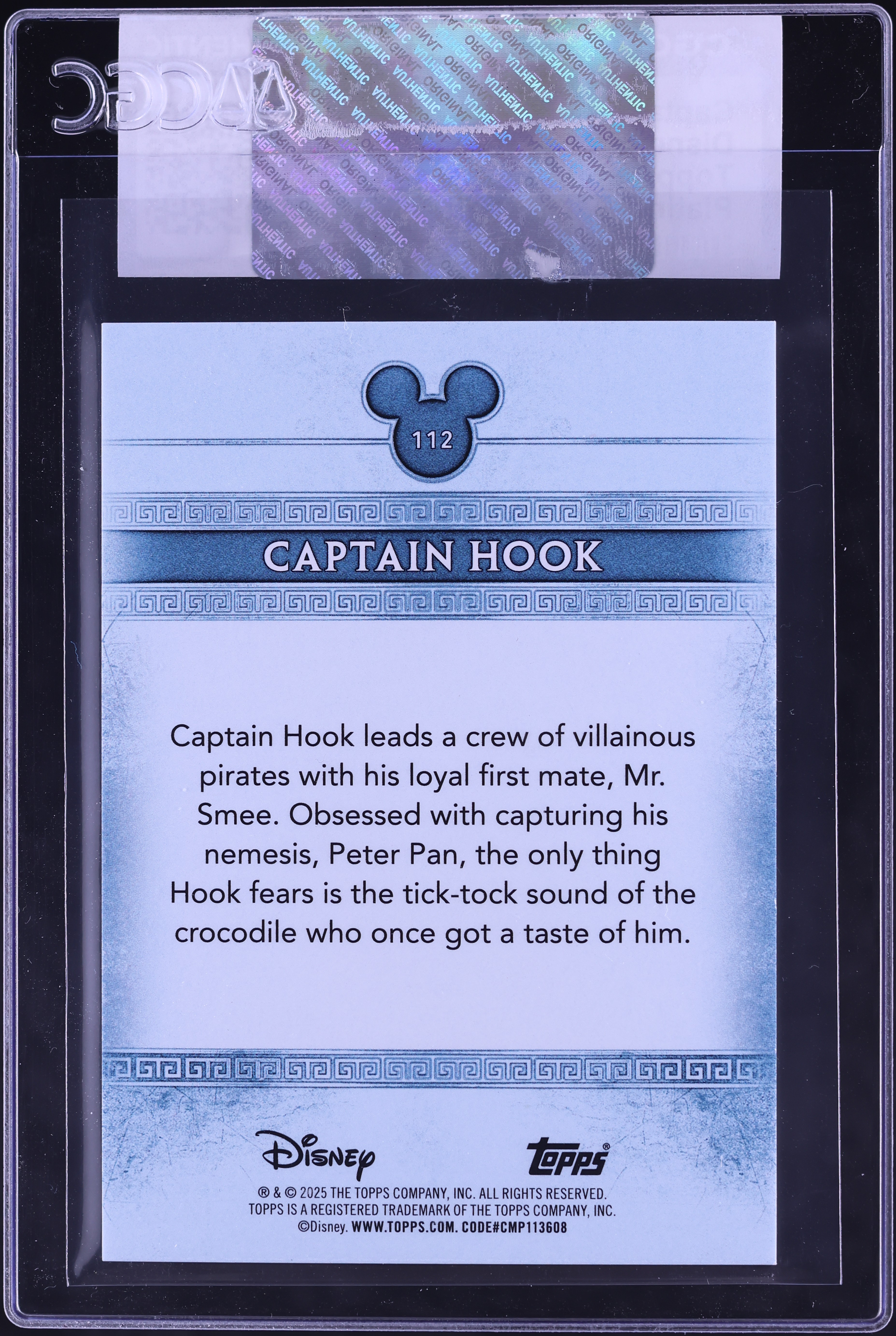 2025 Topps Disney Mint Platinum Captain Hook /99 #112 CGC AUTH on