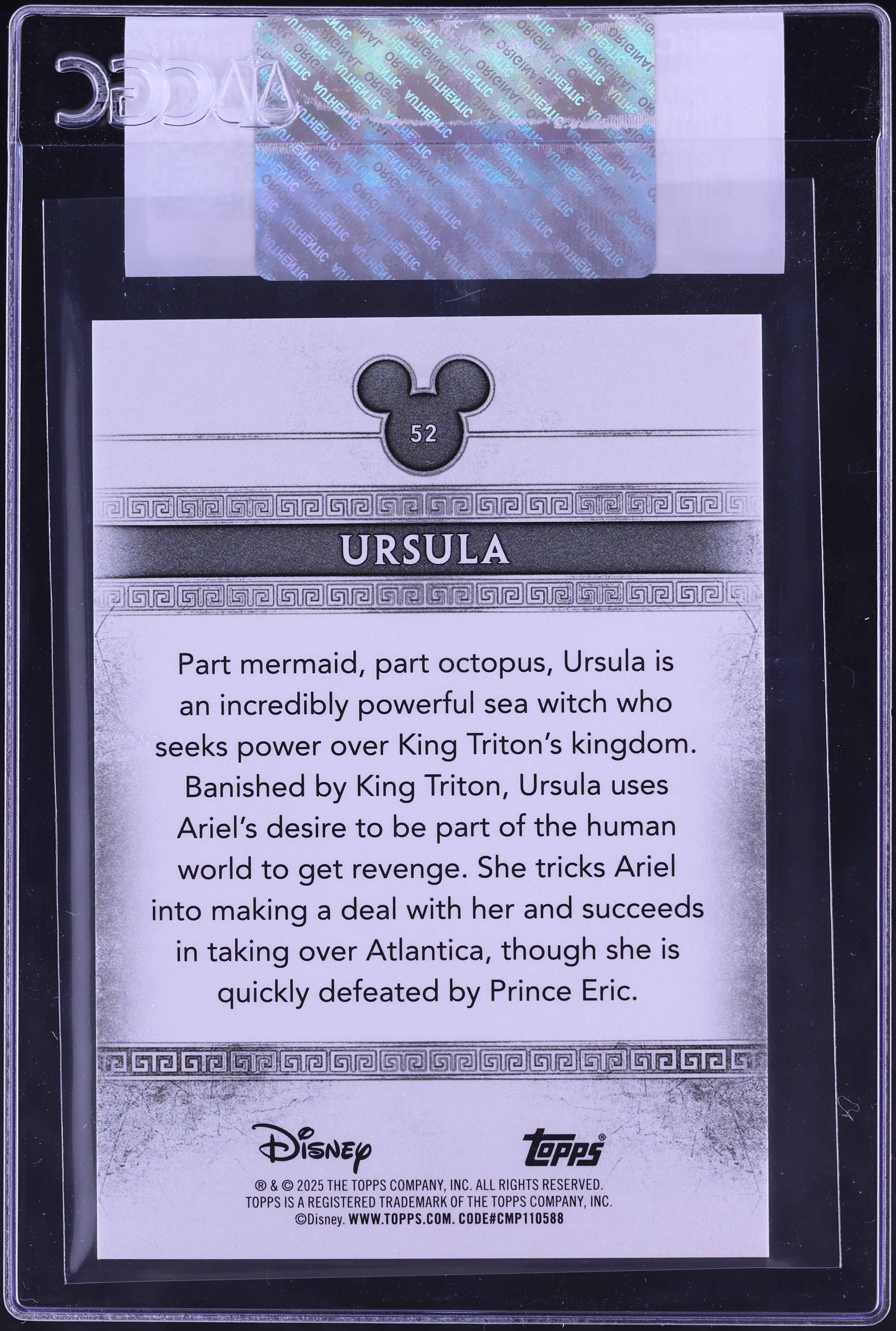 2025 Topps Disney Mint Silver Ursula #52 CGC AUTH on Fanatics Collect