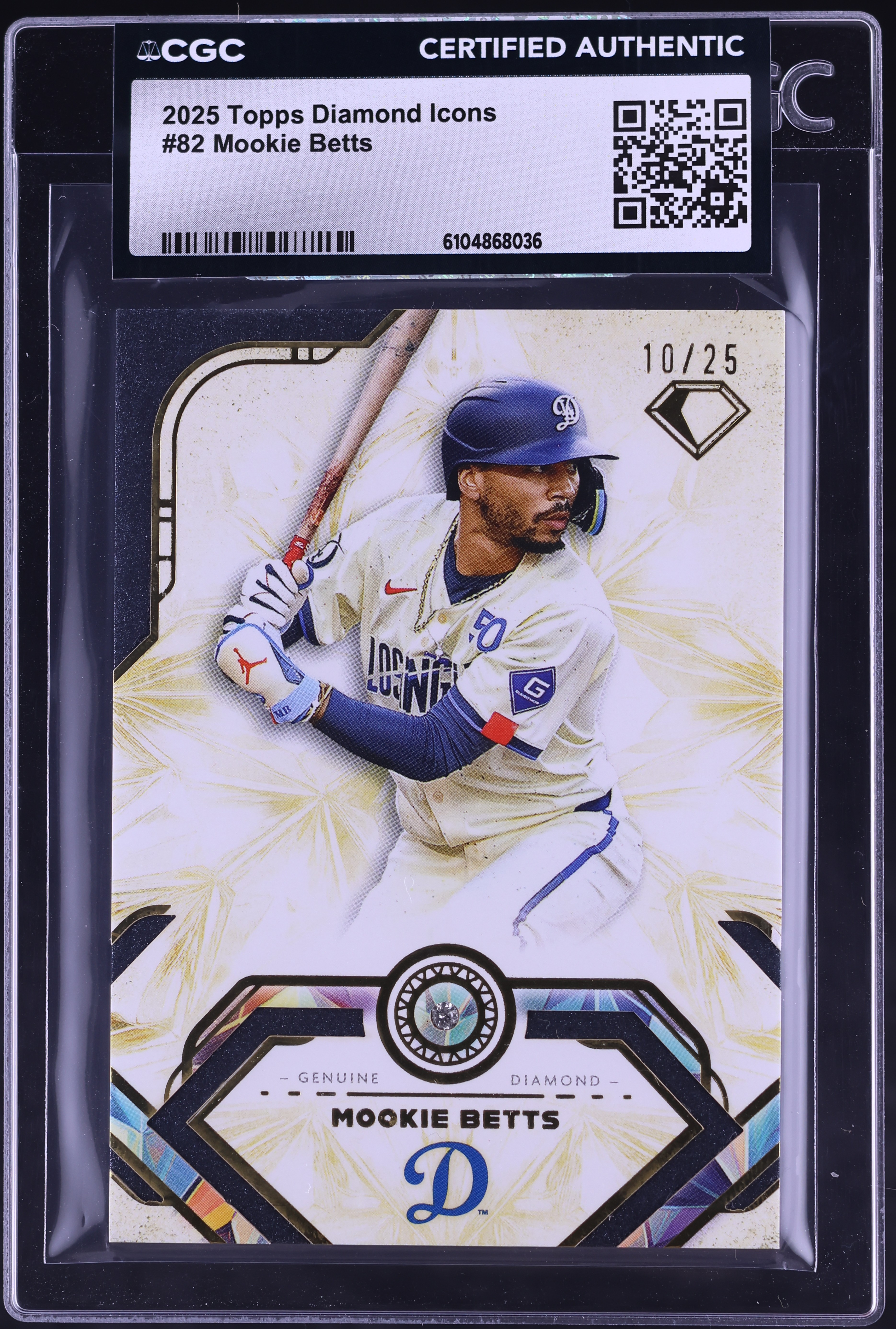 2025 Topps Diamond Icons Mookie Betts /25 #82 CGC AUTH on Fanatics 