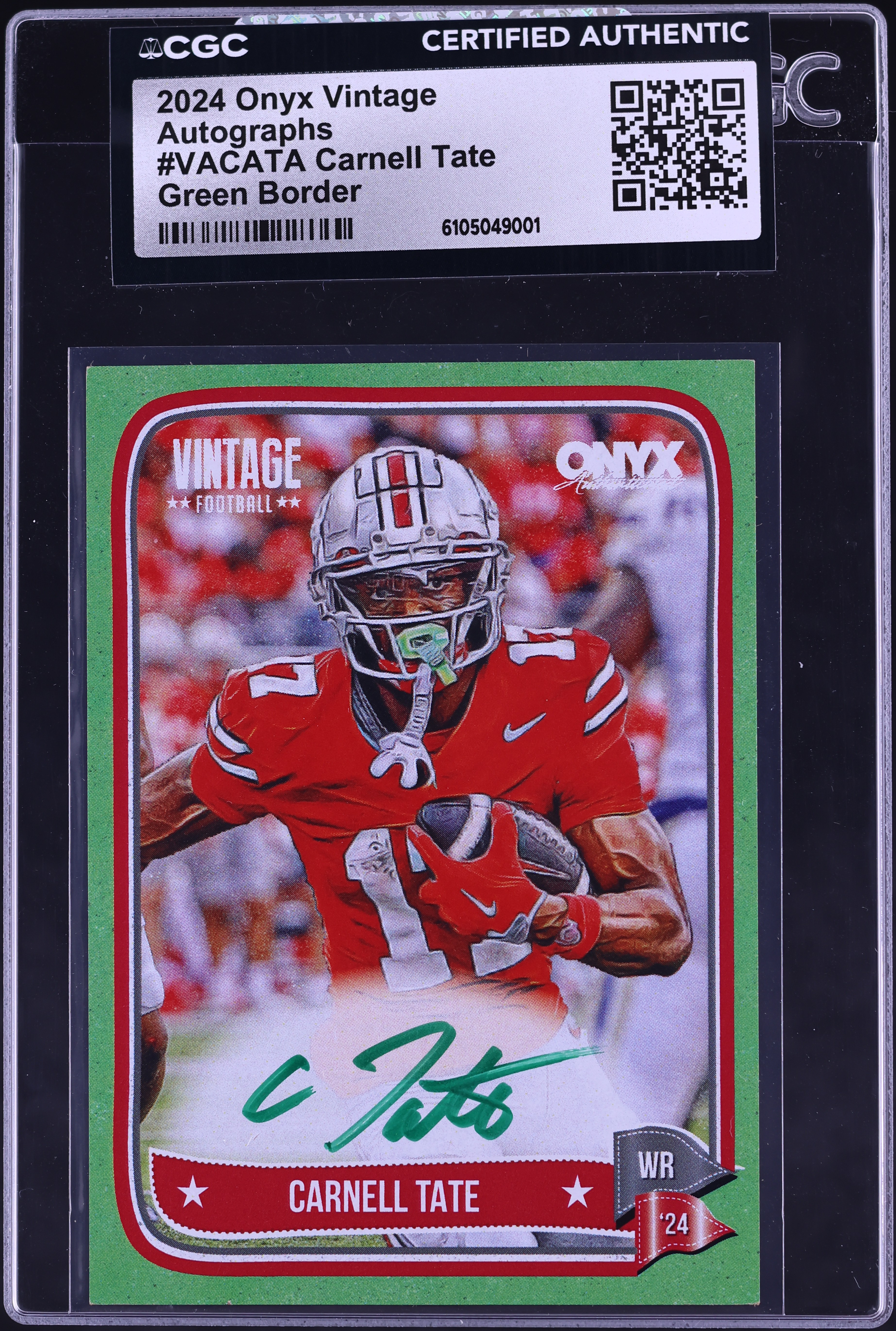 2024 Onyx Vintage Green Border Carnell Tate AUTO /50 #VACATA CGC