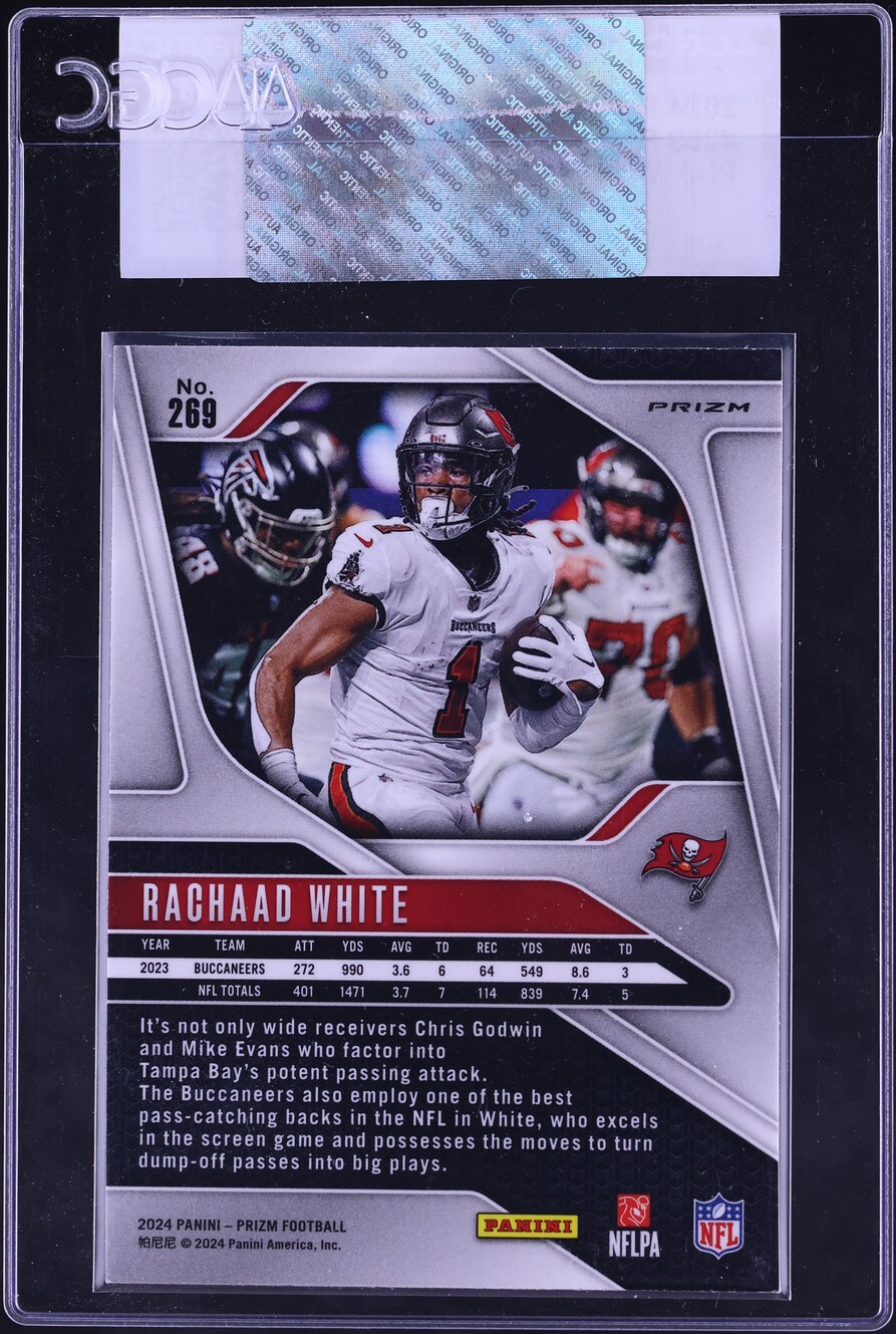 2024 Panini Prizm Pink Wave Rachaad White #269 CGC AUTH on