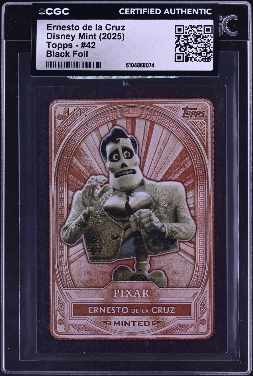 2025 Topps Disney Mint Black Foil Ernesto De La Cruz /10 #42 CGC