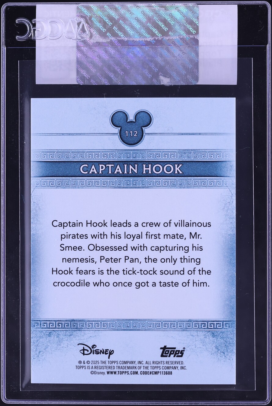 2025 Topps Disney Mint Platinum Captain Hook /99 #112 CGC AUTH on