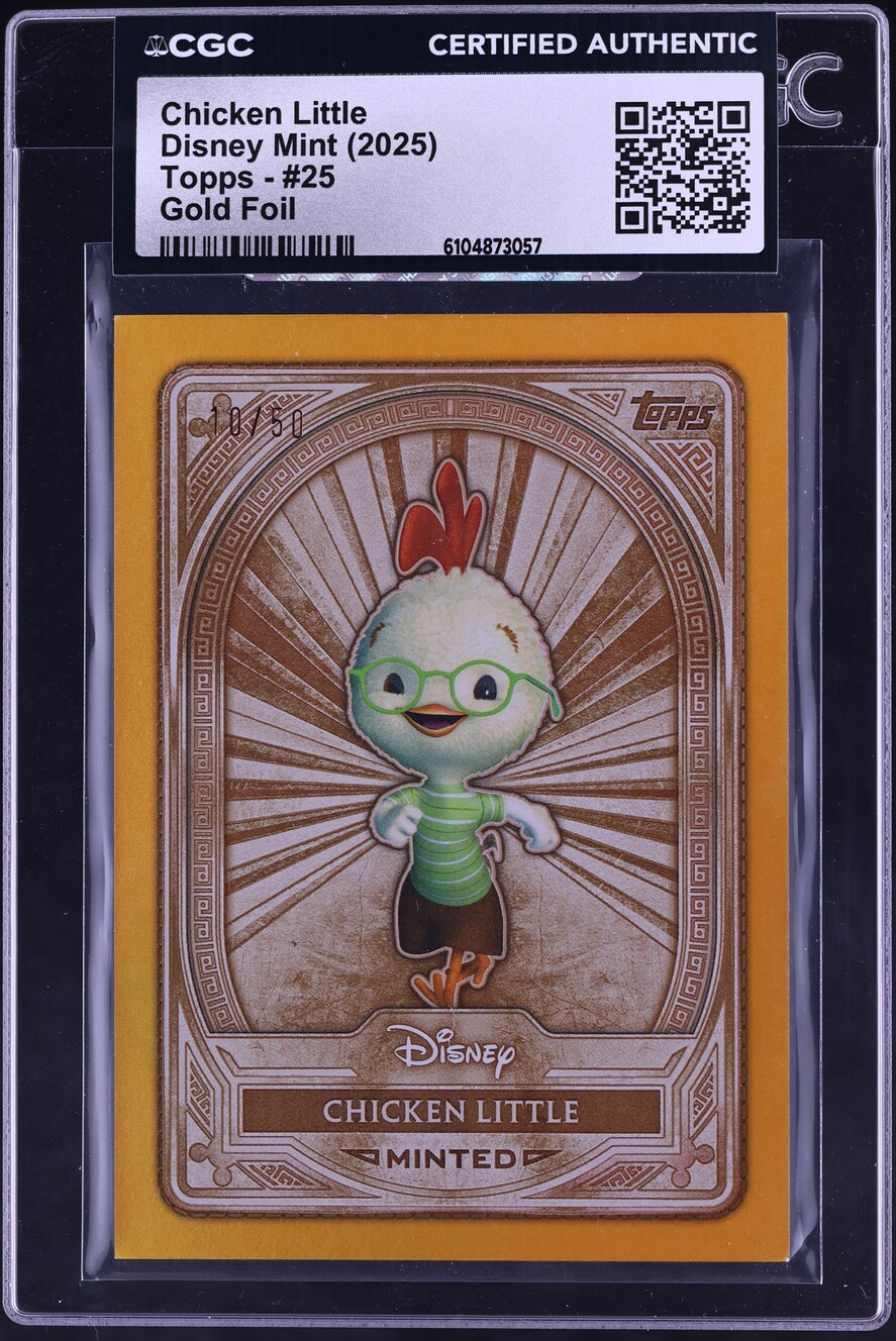 2025 Topps Disney Mint Gold Foil Chicken Little /50 #25 CGC AUTH