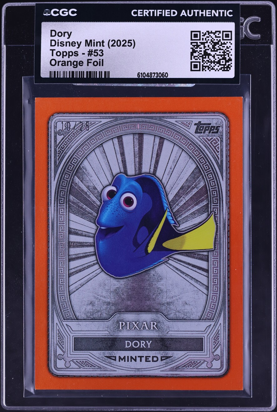 2025 Topps Disney Mint Orange Foil Dory /25 #53 CGC AUTH on