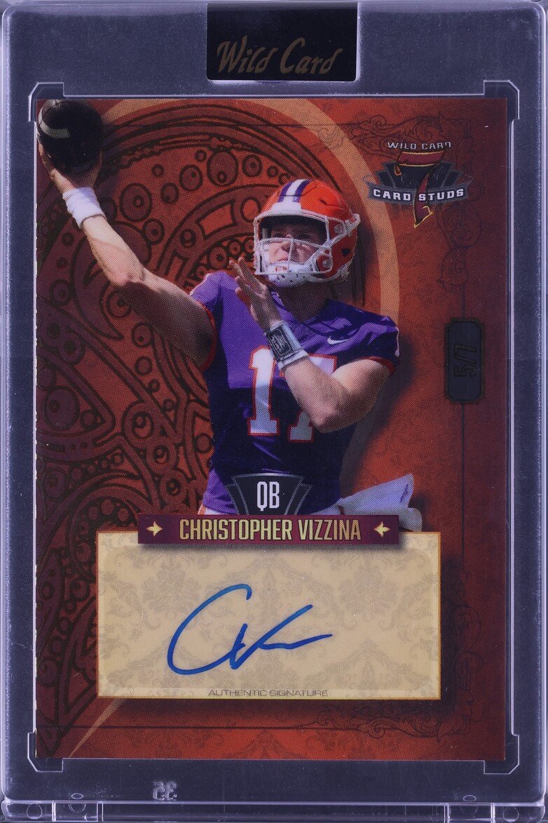 2023 Wild Card 7 Studs Left Heart Gold Foil Orange Christopher Vizzina ROOKIE AUTO /7 CGC AUTH