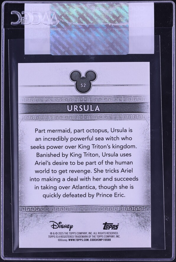 2025 Topps Disney Mint Silver Ursula #52 CGC AUTH on Fanatics Collect