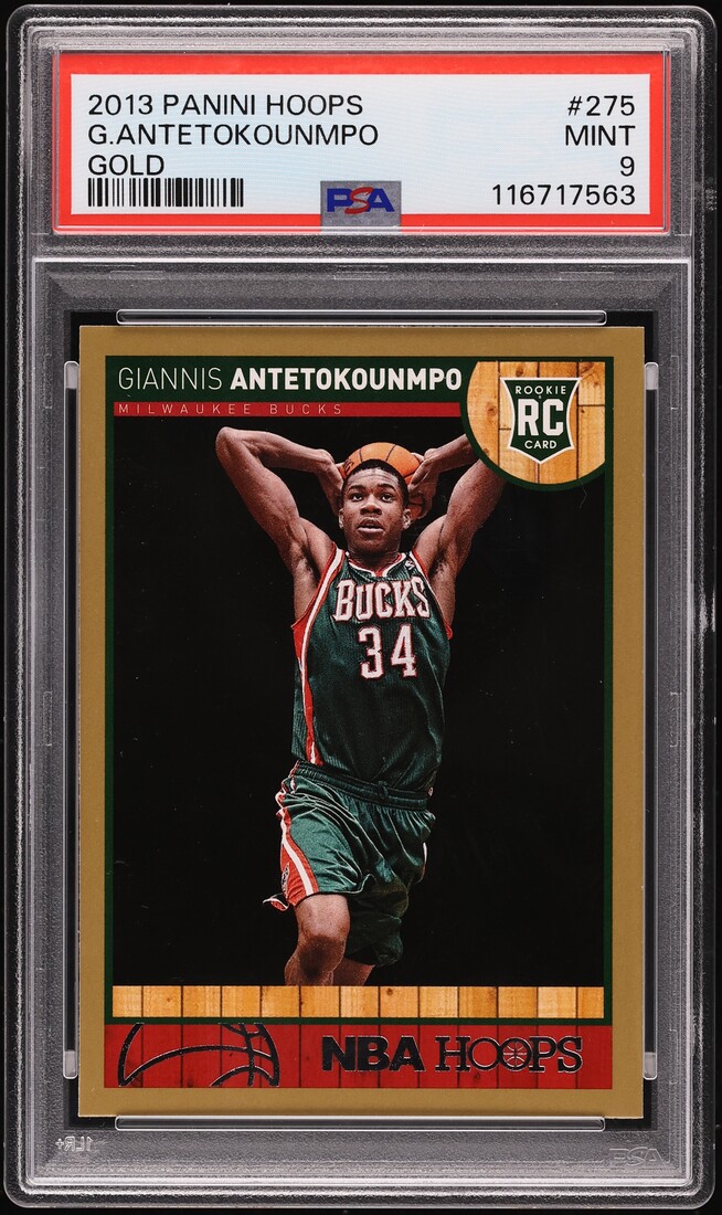 2013 Hoops Gold Giannis Antetokounmpo ROOKIE #275 PSA 9 MINT