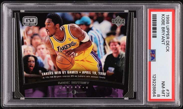 1998 Upper Deck Basketball Kobe Bryant #75 PSA 8 NM-MT on Fanatics