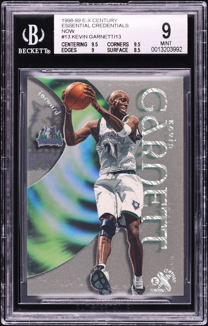 1998 Skybox E-X Century Essential Credentials Now Kevin Garnett /13 #13 BGS 9 MINT