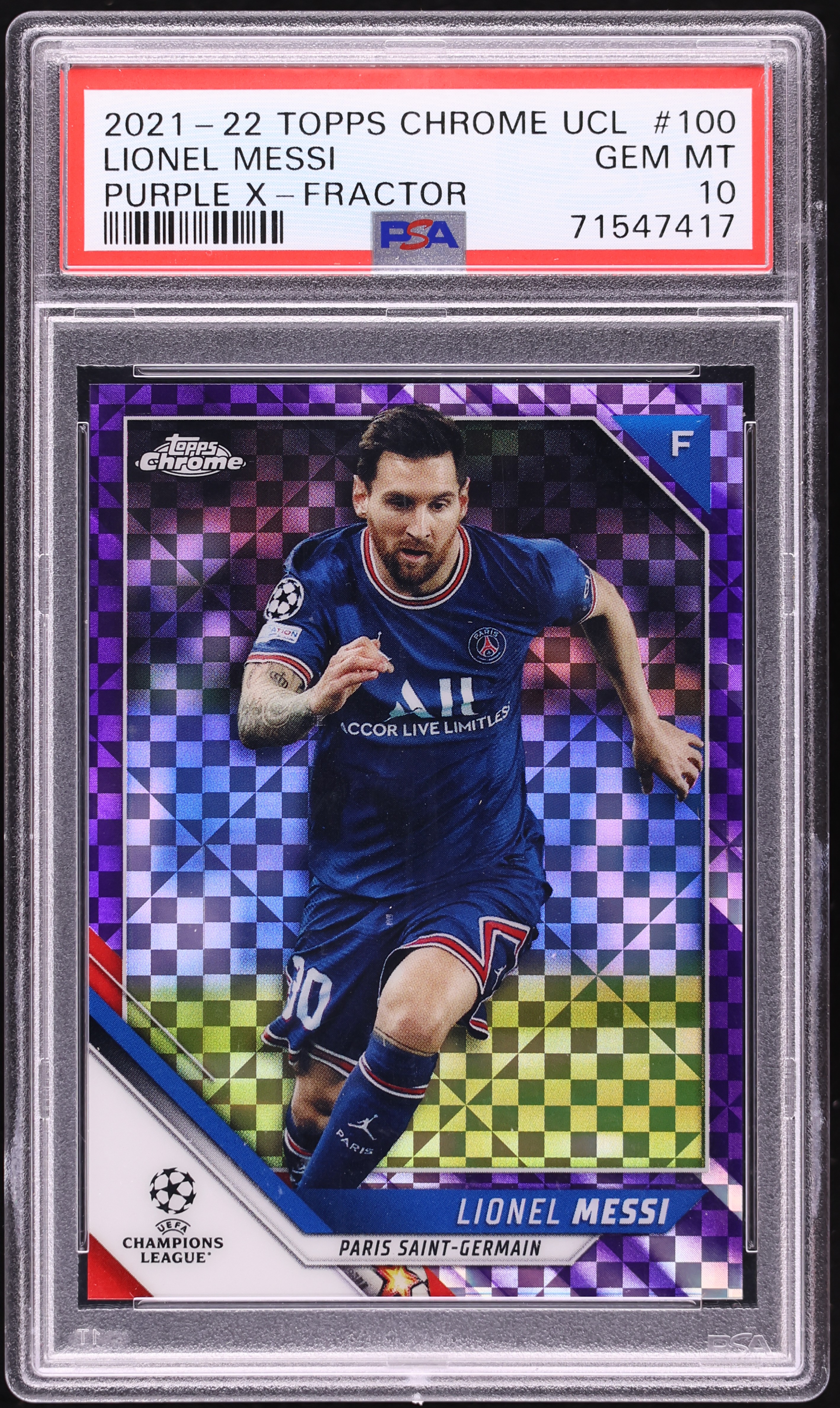 2021 Topps Chrome UEFA Champions League Purple Xfractor Lionel