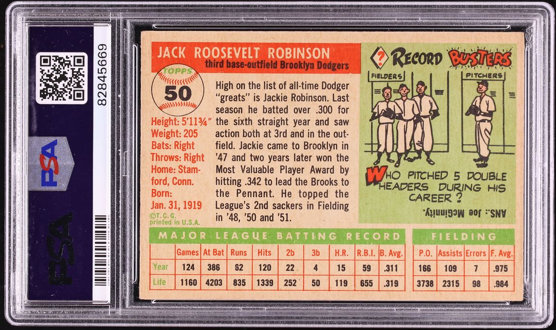 1955 Topps Jackie Robinson #50 PSA 7.5 NRMT+