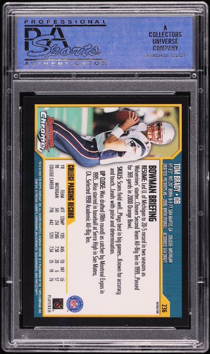 2000 Bowman Chrome Refractor Tom Brady ROOKIE #236 PSA 9 MINT