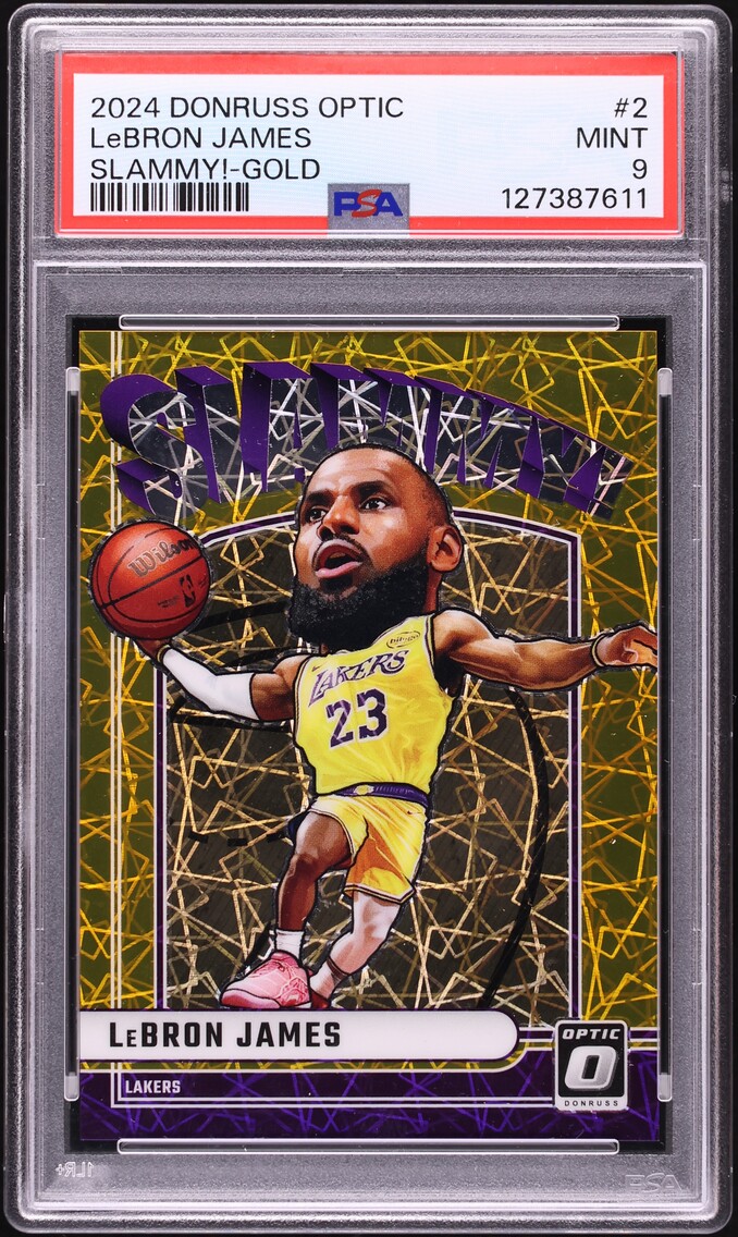 2024 Donruss Optic Slammy! Gold Lebron James 1/10 #2 PSA 9 MINT