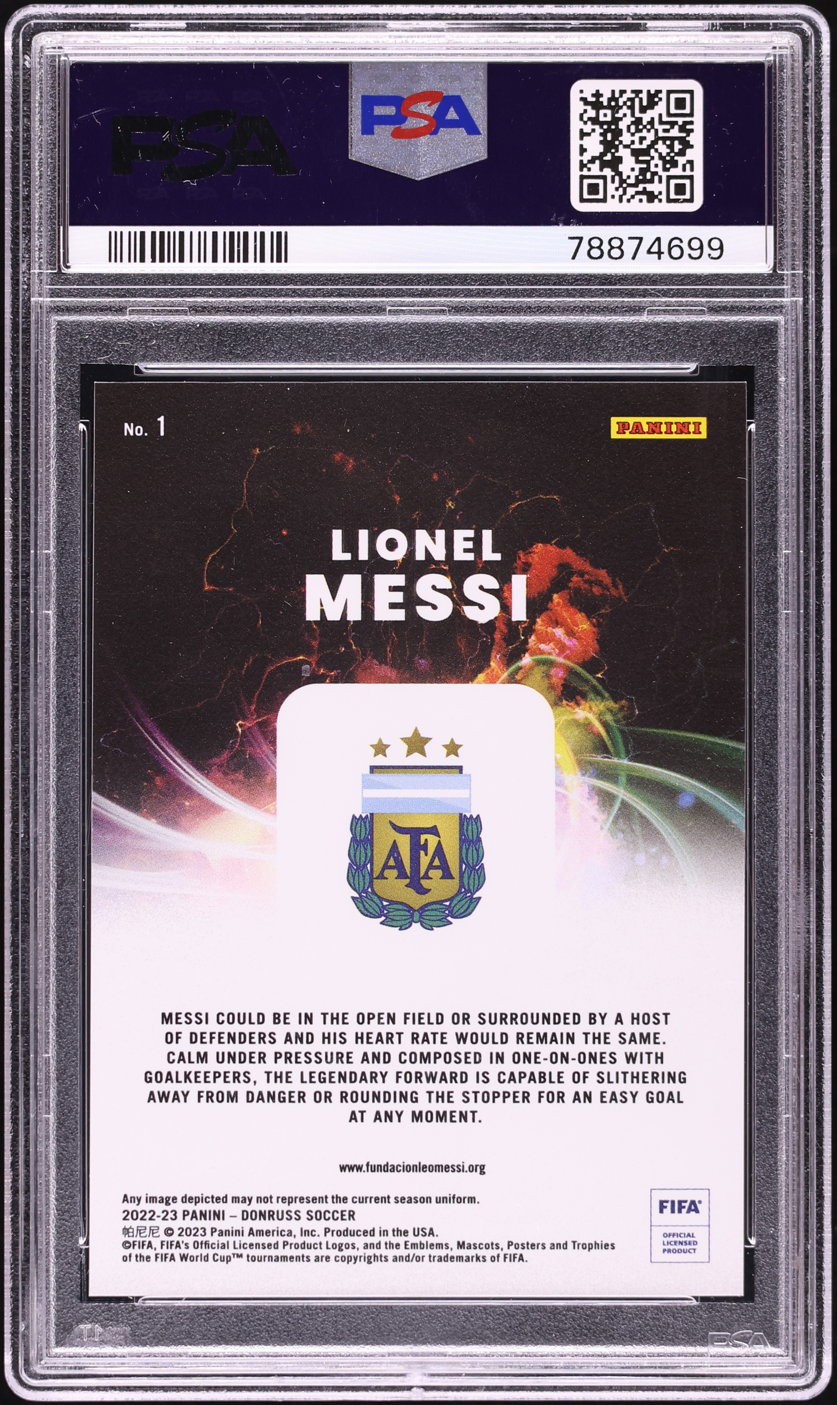 Carte Panini Donruss 2022-23 #10 - Lionel Messi (Argentine) - Non Gradée