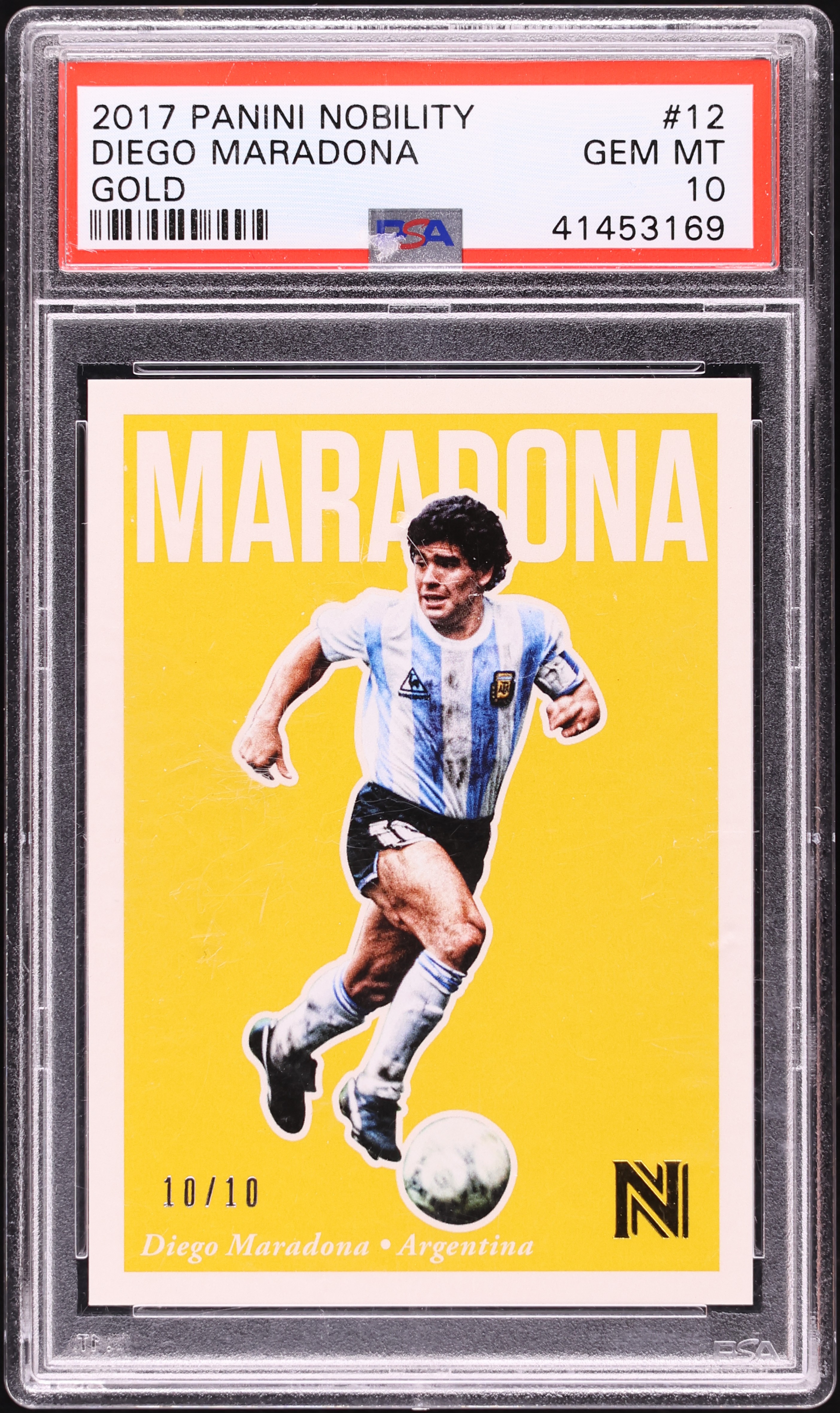 Diego Maradona Panini 0 Nobility PSA #12 | Legends #LEG26 