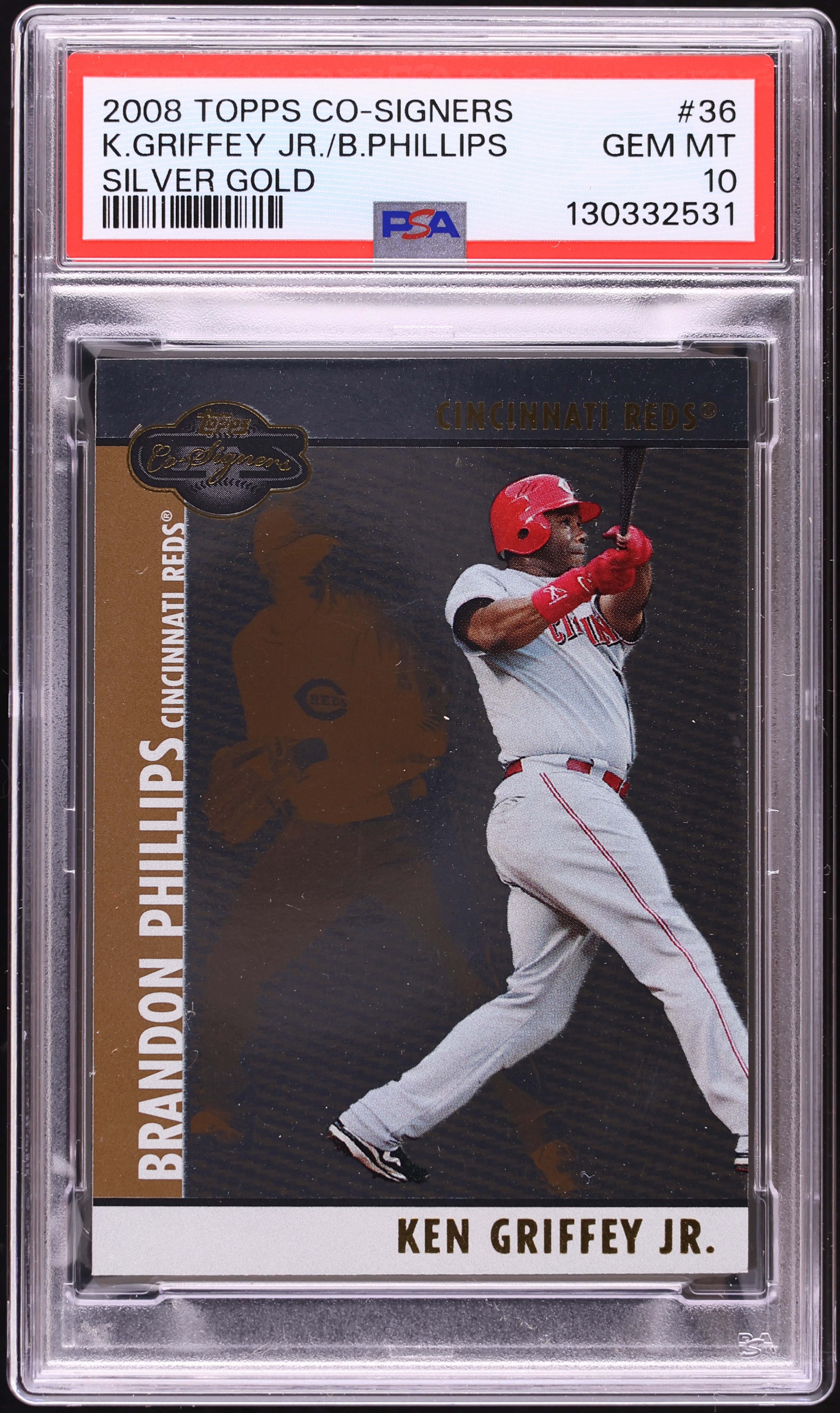 2008 Topps Co-Signers Silver Gold Ken Griffey Jr. Brandon Phillips