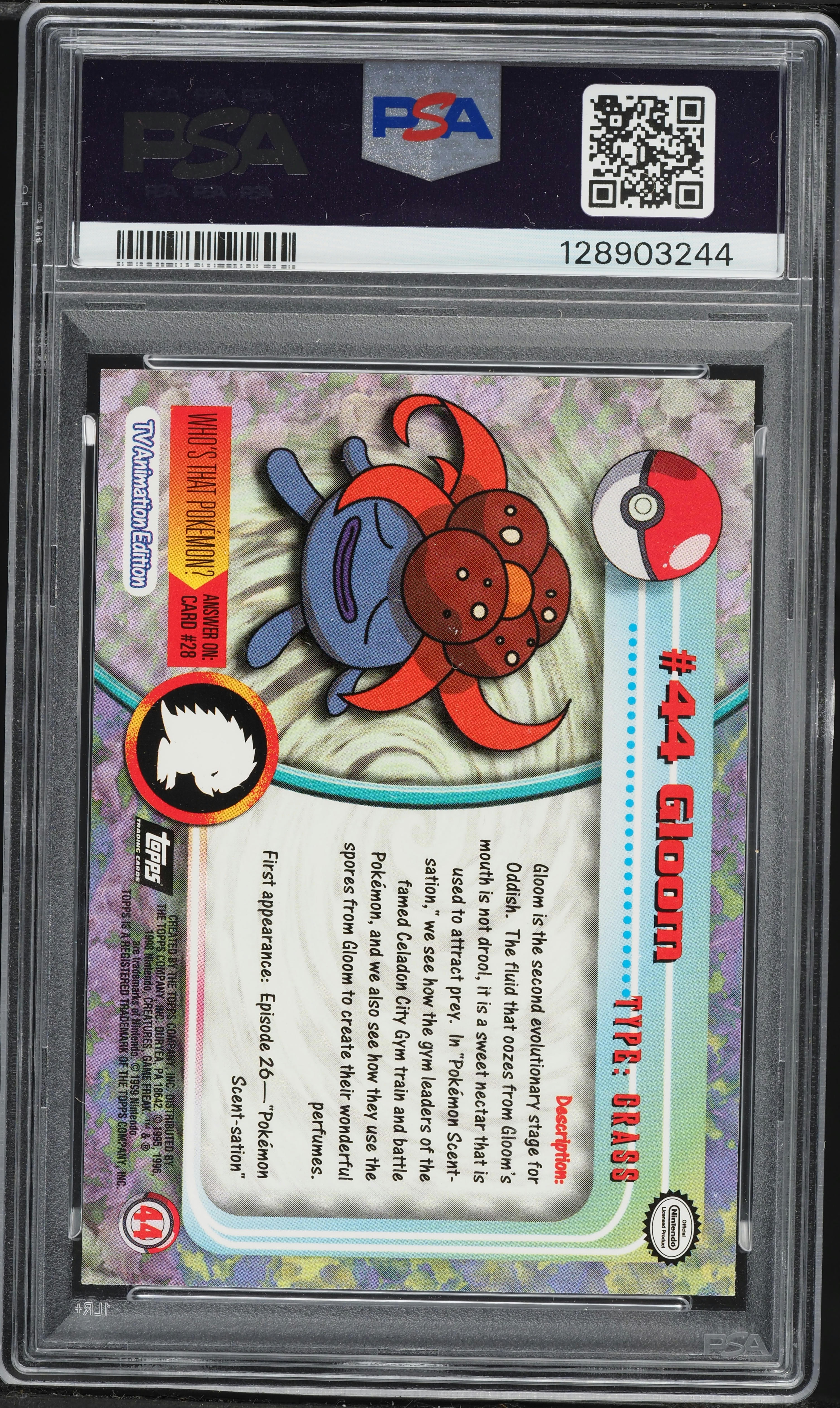 1999 Pokemon Topps Series 1 Gloom #44 PSA 10 GEM MINT on Fanatics