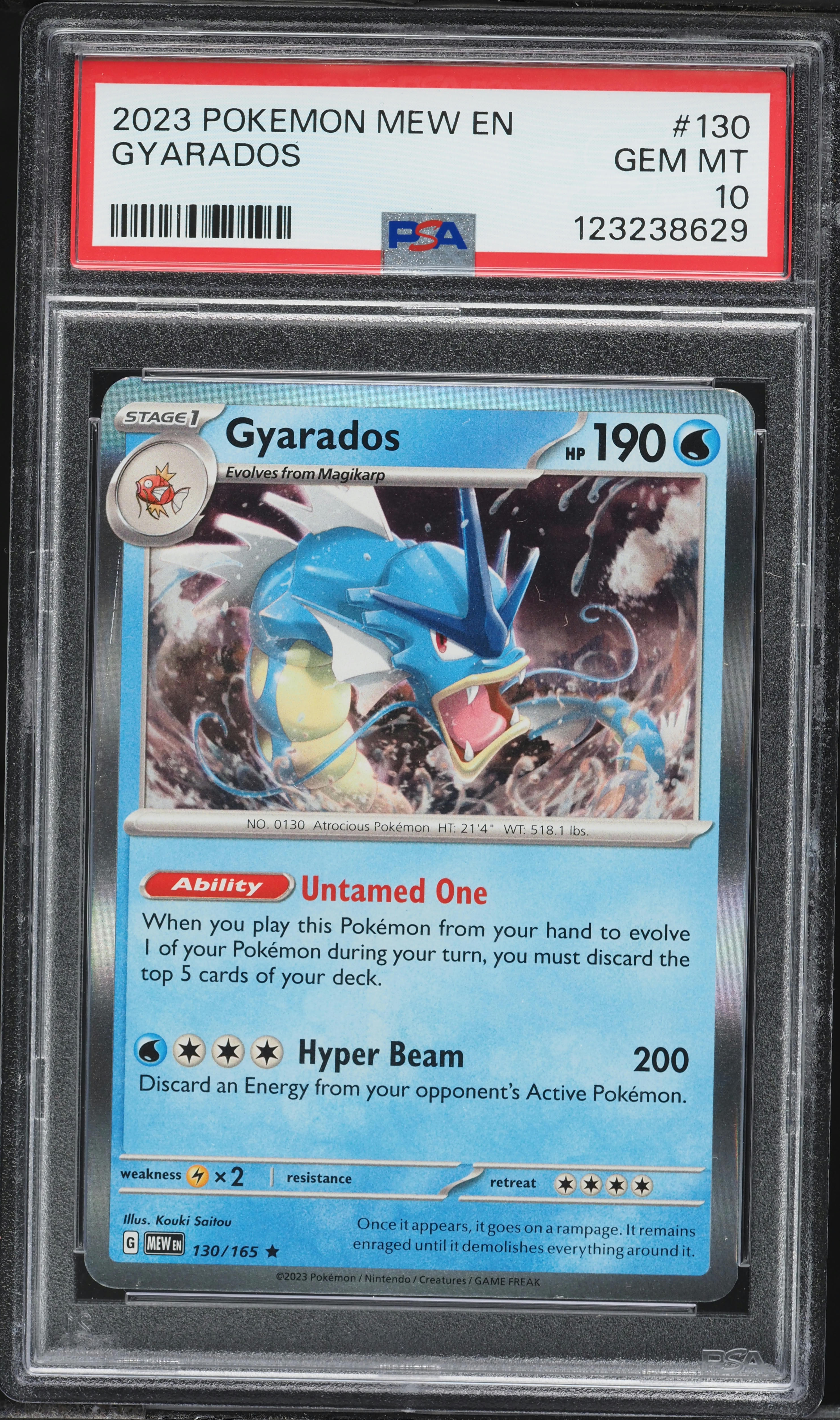 2023 Pokemon Scarlet & Violet Mew Gyarados #130 PSA 10 GEM MINT on