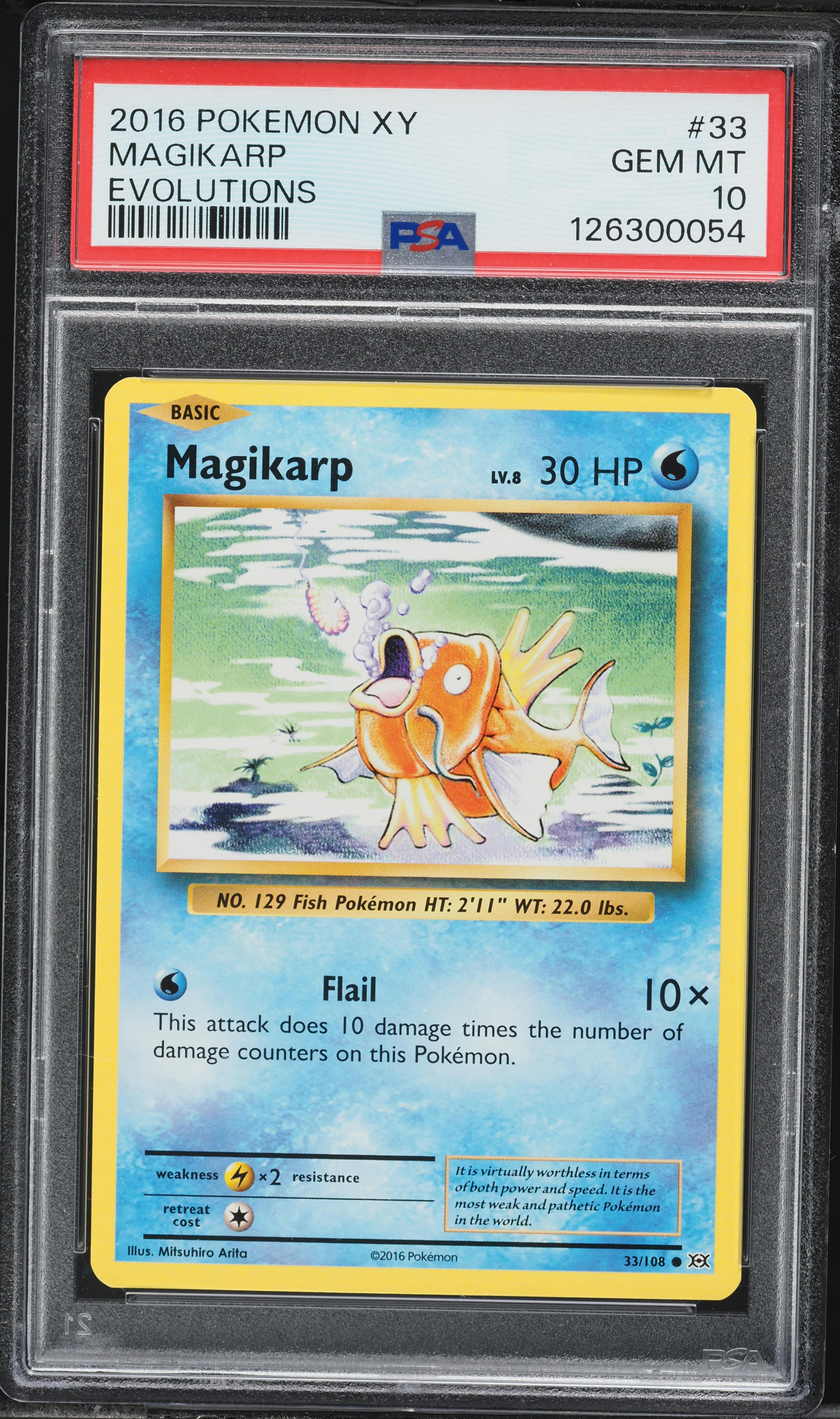 2016 Pokemon XY Evolutions Magikarp #33 PSA 10 GEM MINT on