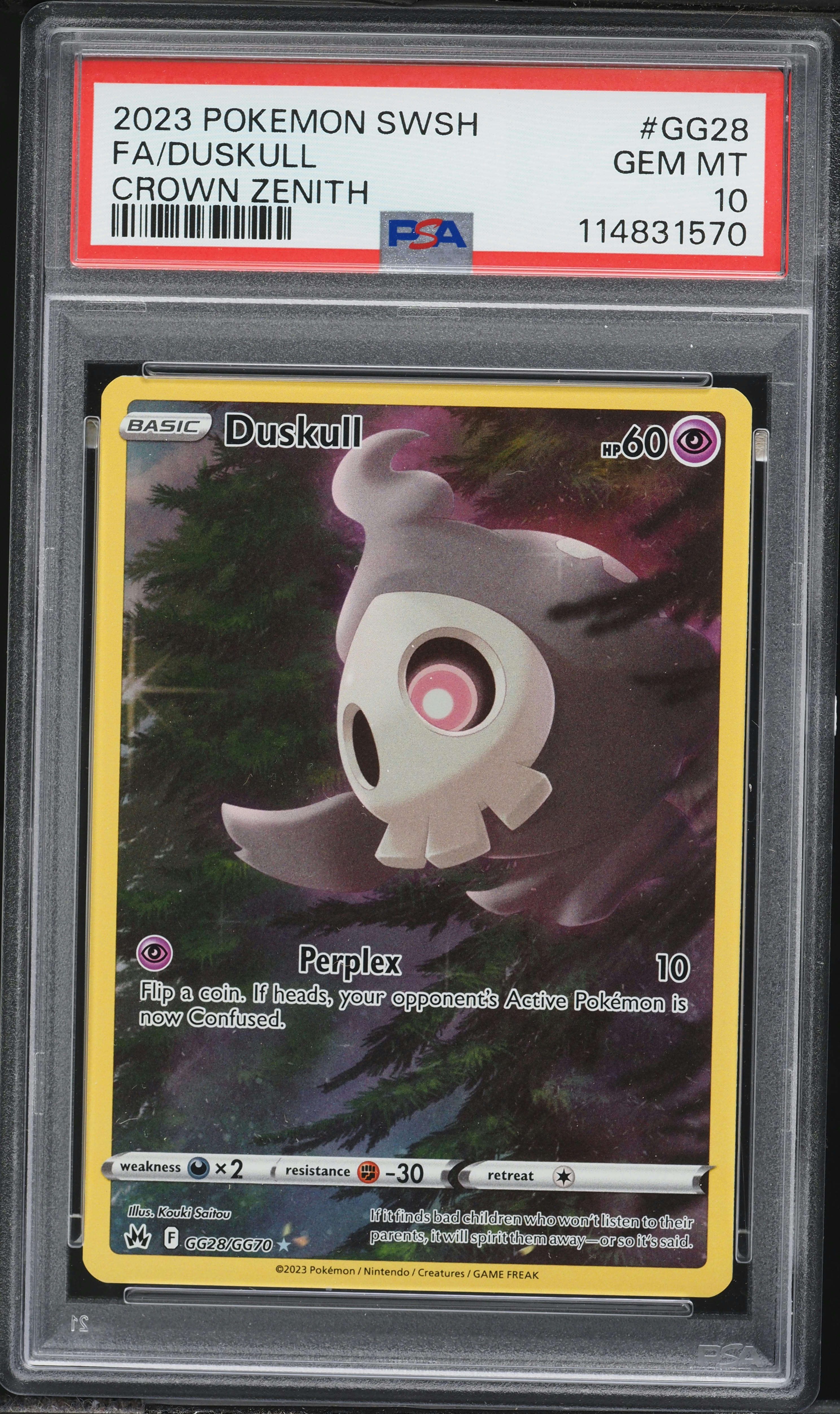 2023 Pokemon Sword & Shield Crown Zenith Full Art Duskull #GG28