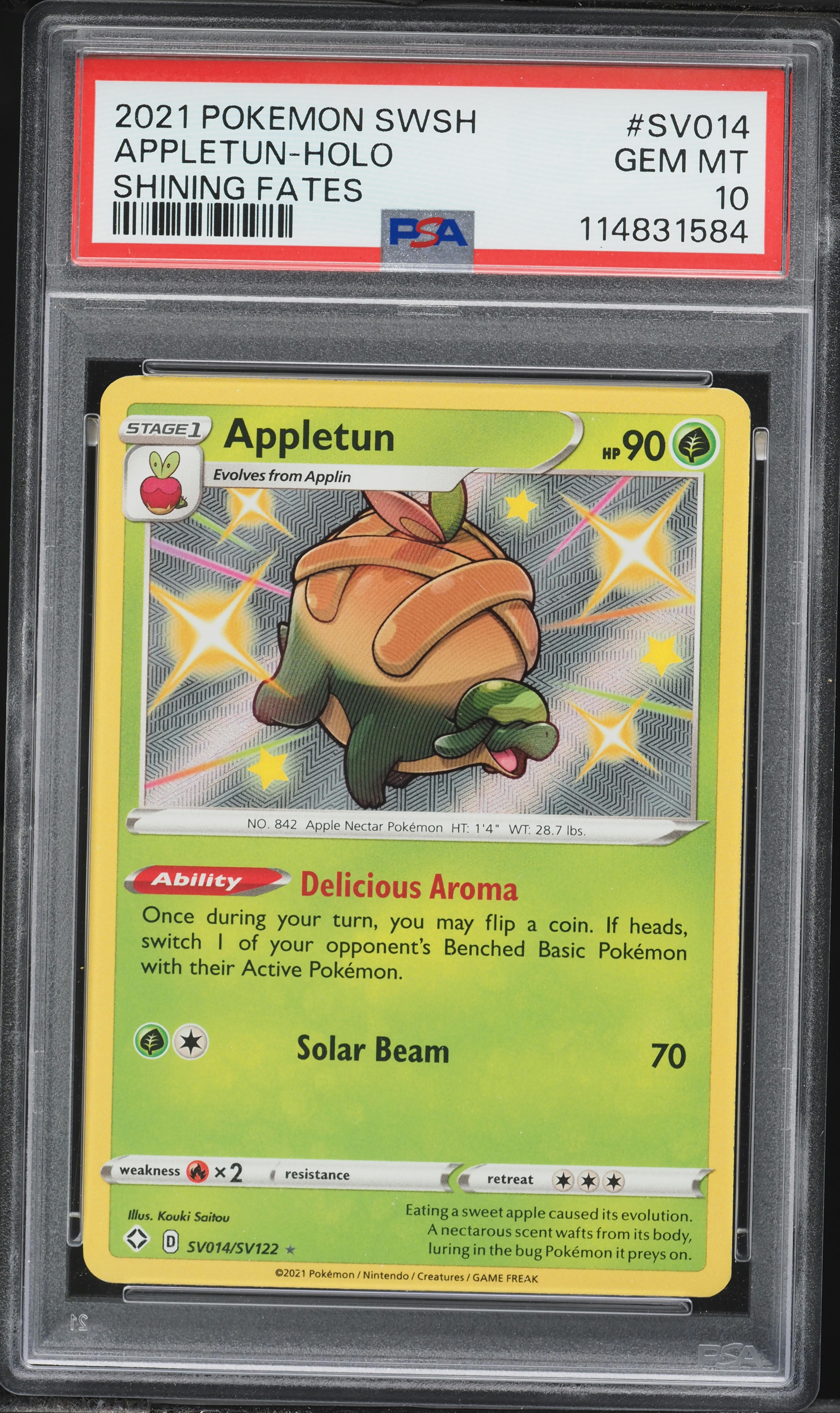 2021 Pokemon Sword & Shield Shining Fates Shiny Appletun #SV14 PSA 10 GEM  MINT on Fanatics Collect