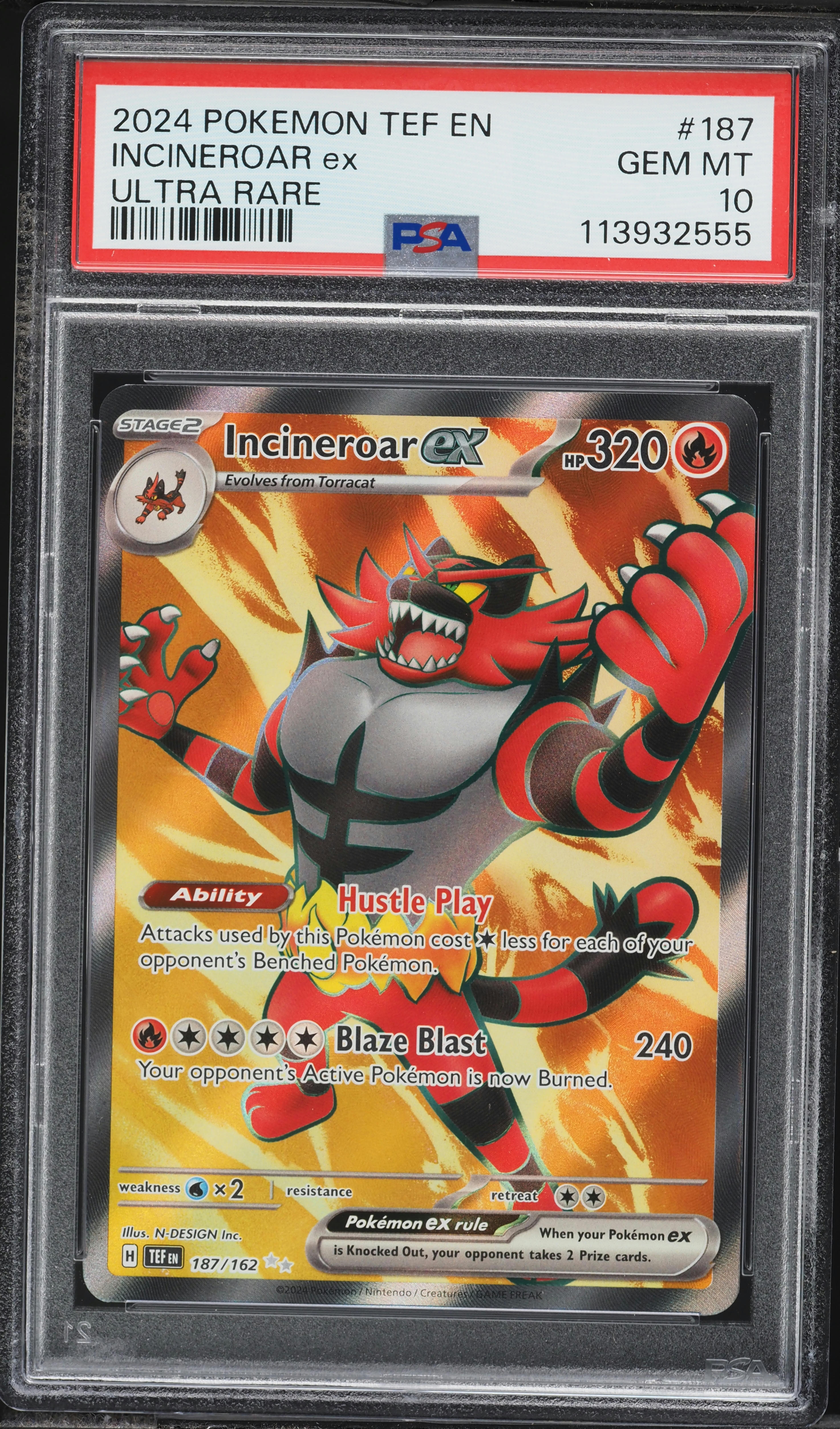 2024 Pokemon Scarlet & Violet Temporal Forces Full Art Incineroar EX #187 PSA 10 GEM MINT on Fanatics Collect 2024 Pokemon Scarlet & Violet Temporal Forces Full Art Incineroar EX #187 PSA 10 GEM MINT on Fanatics Collect