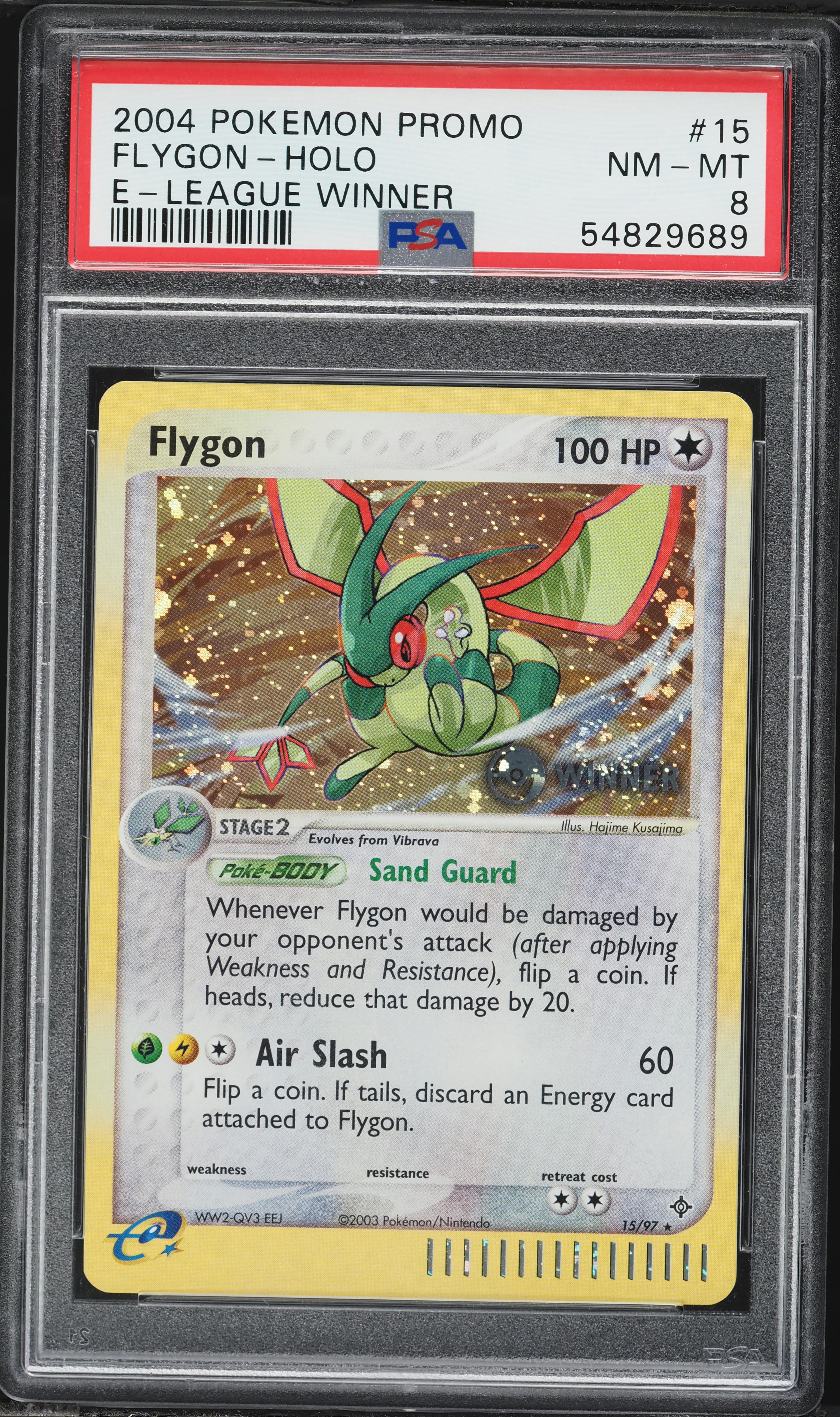 2004 Pokemon EX Dragon Promo E-League Winner Holo Flygon #15 PSA 8 