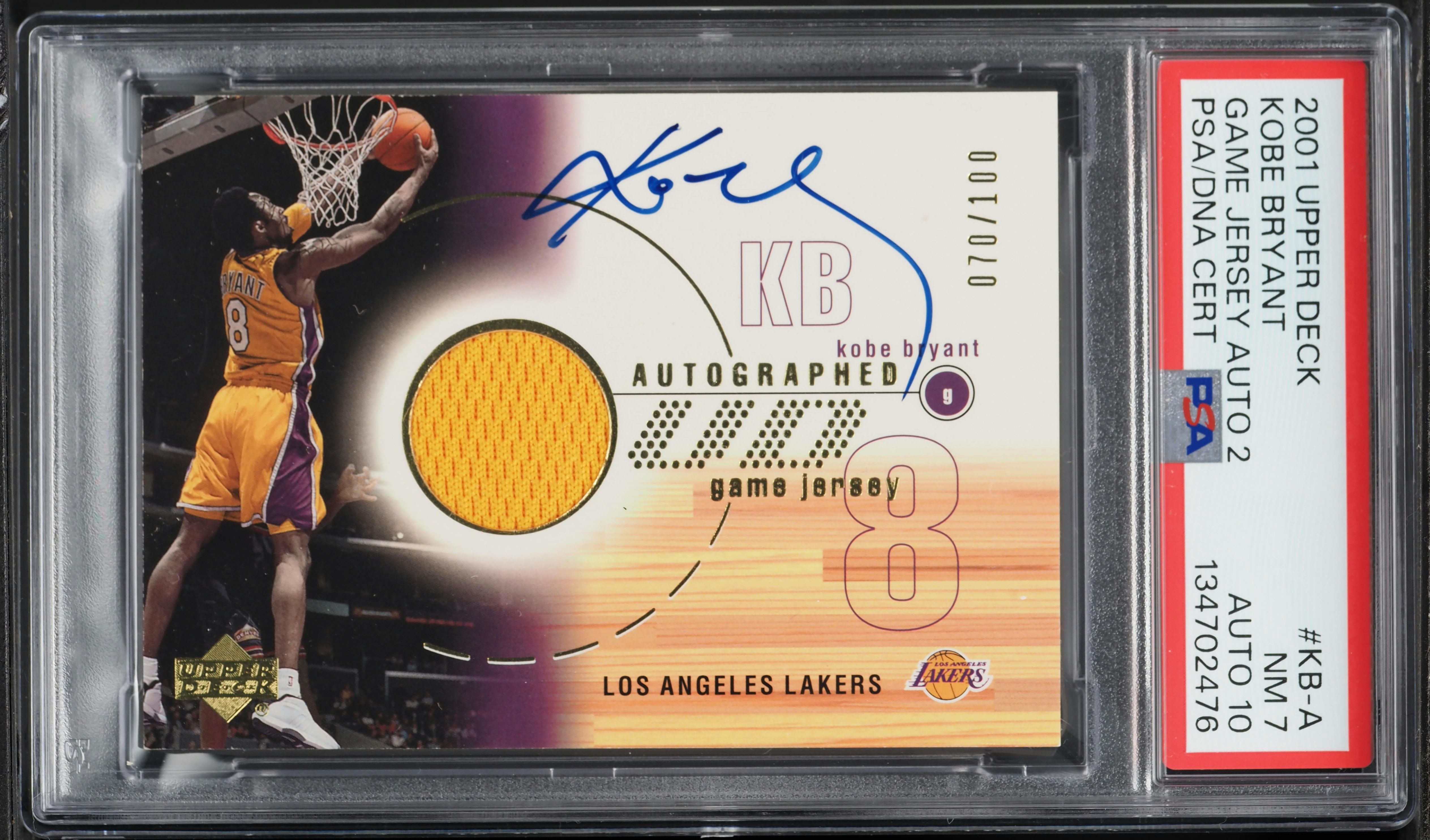 2001 Upper Deck Game Kobe Bryant PATCH AUTO DNA 10 /100 #KB-A PSA