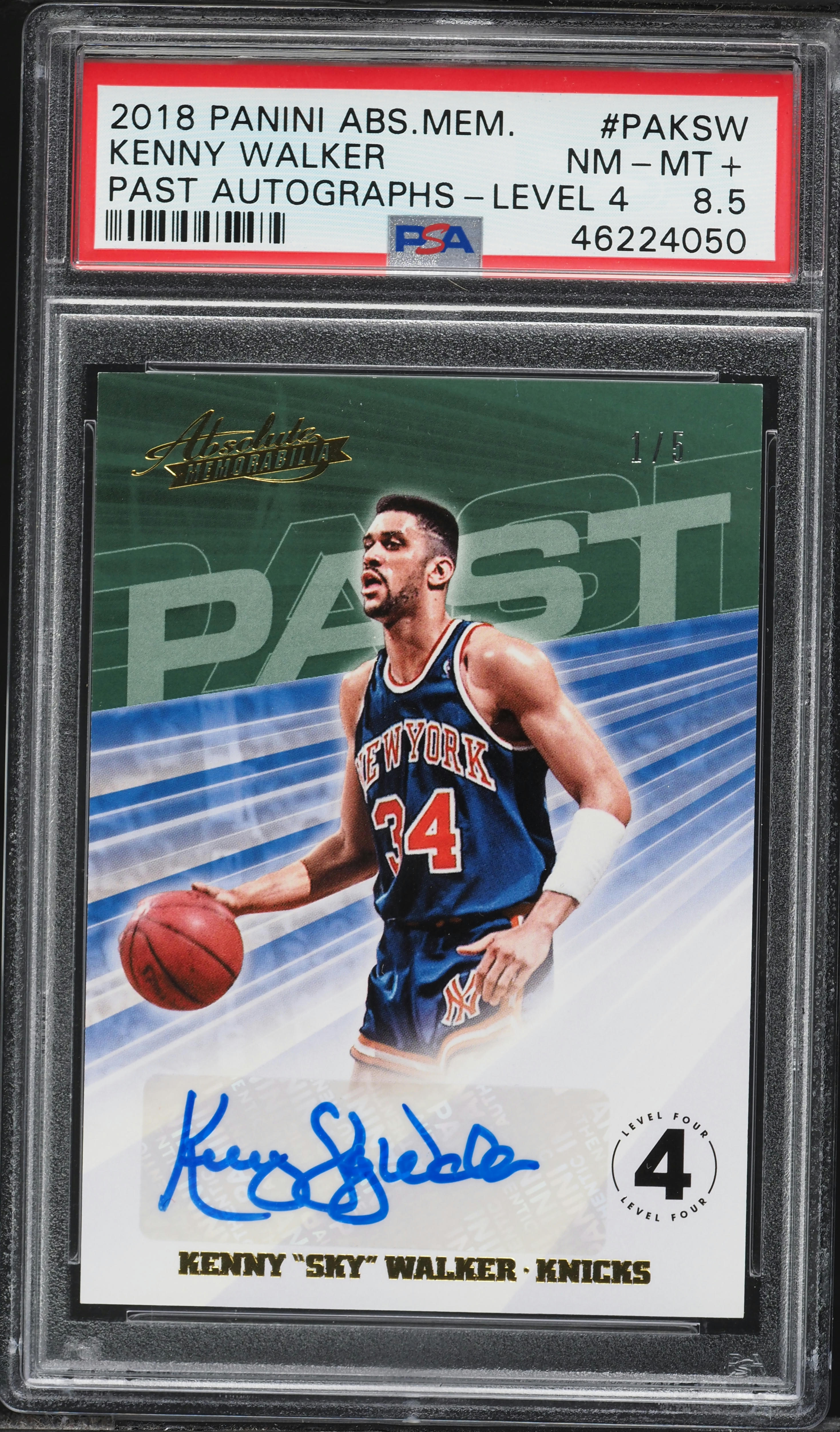 2018 Absolute Past Level 4 Kenny Sky Walker AUTO 1/5 #PA-KSW PSA