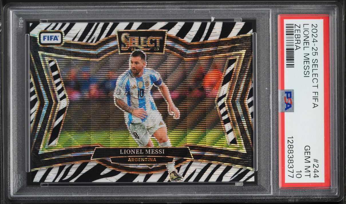 2024 Select Field Level FIFA Zebra Lionel Messi #244 PSA 10 GEM