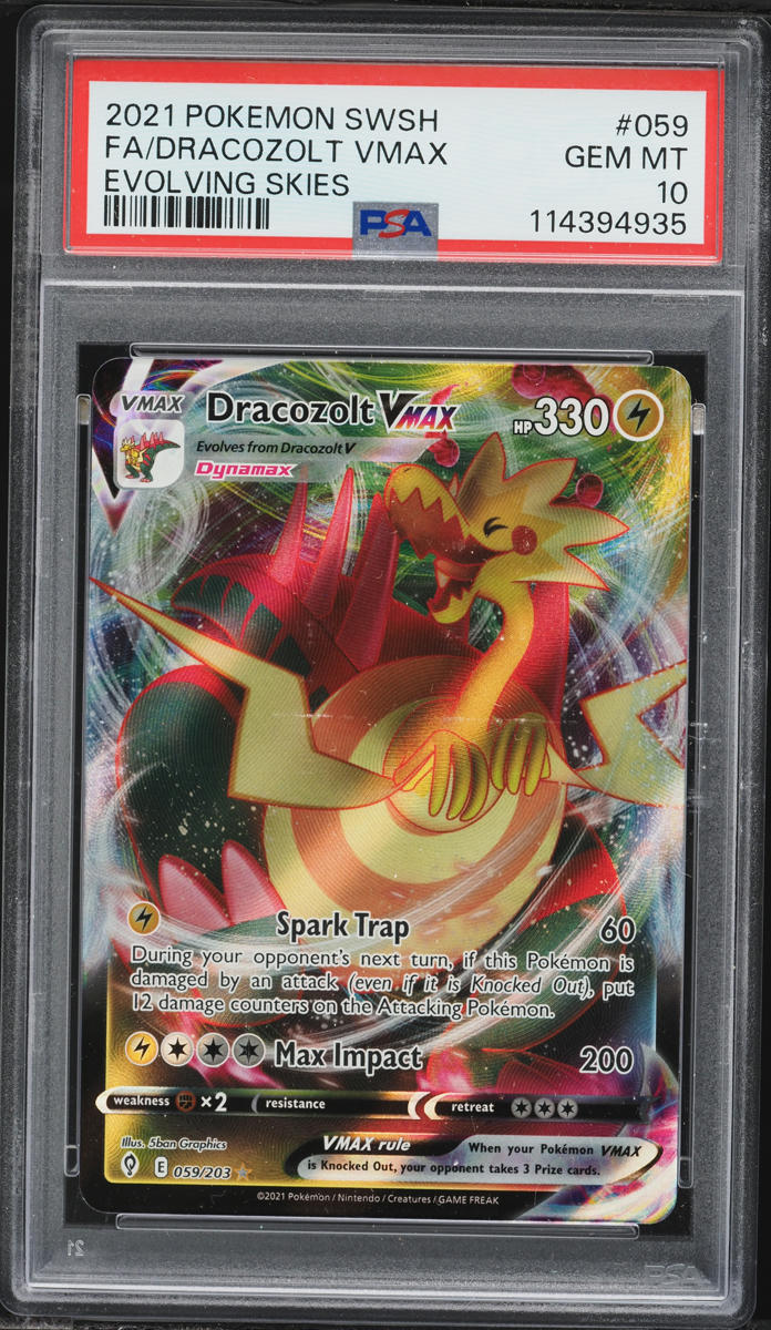2021 Pokemon Sword & Shield Evolving Skies Alt Art Dracozolt VMAX #59 PSA 10 GEM MINT on Fanatics Collect 2021 Pokemon Sword & Shield Evolving Skies Alt Art Dracozolt VMAX #59 PSA 10 GEM MINT on Fanatics Collect