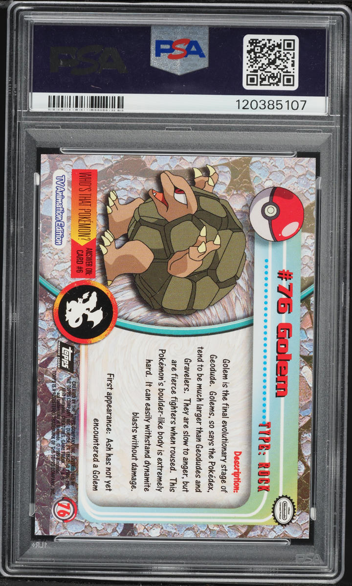 1999 Pokemon Topps Series 1 Golem #76 PSA 10 GEM MINT