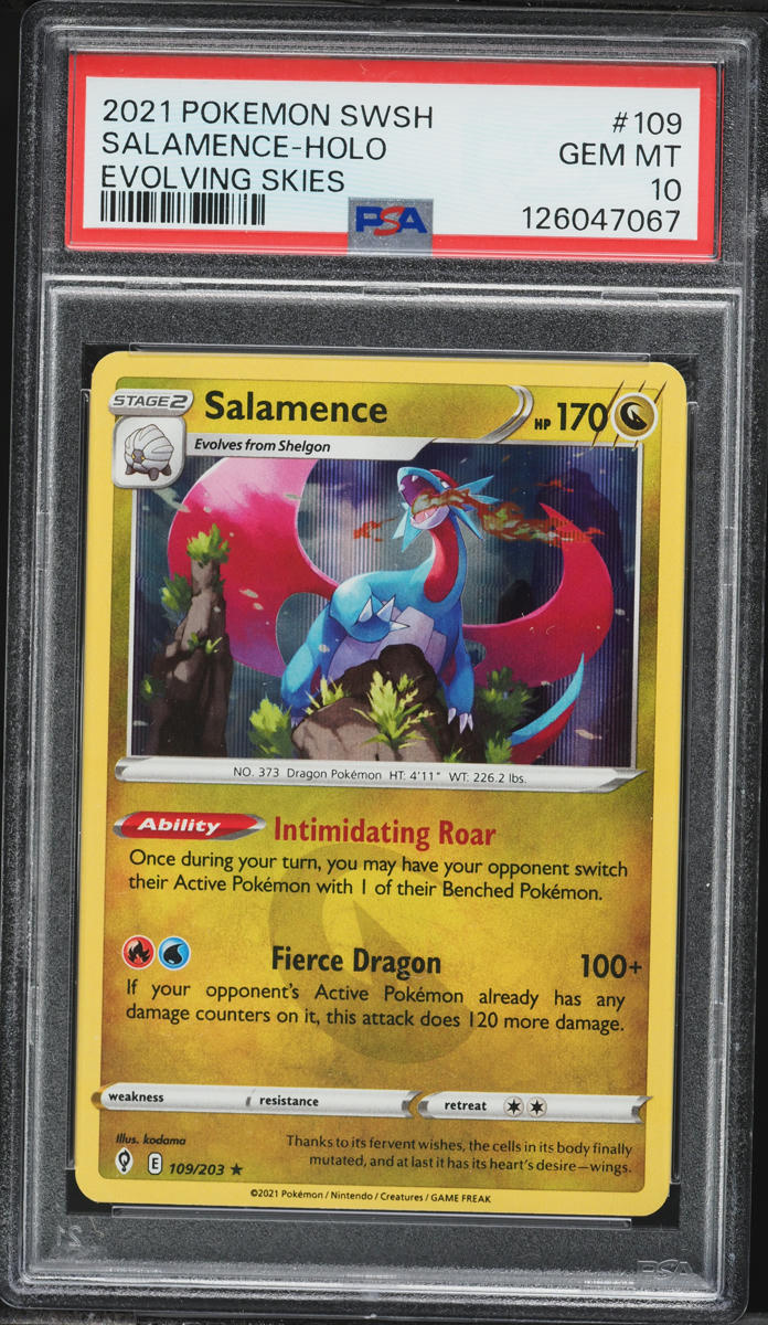 2021 Pokemon Sword & Shield Evolving Skies Holo Salamence #109 PSA