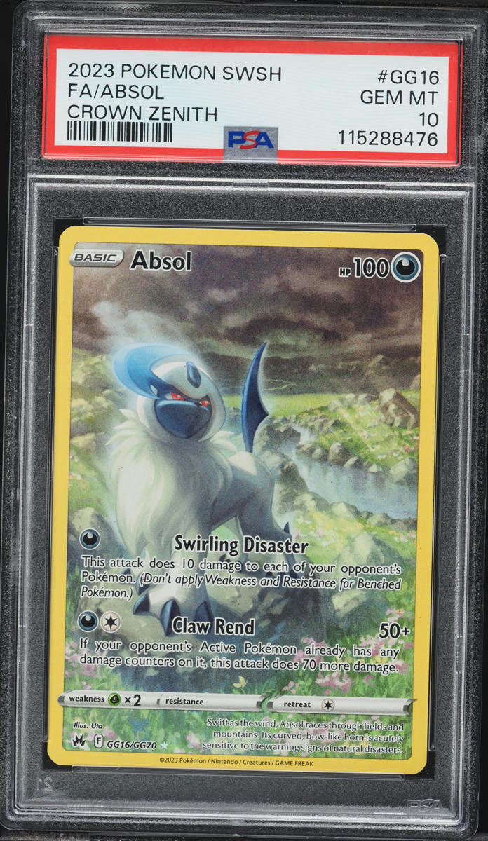2023 Pokemon Sword & Shield Crown Zenith Full Art Absol #GG16 PSA