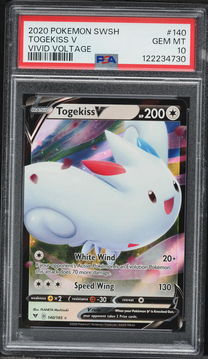 2020 Pokemon Sword & Shield Vivid Voltage Full Art Togekiss V #140 PSA 10  GEM MINT on Fanatics Collect