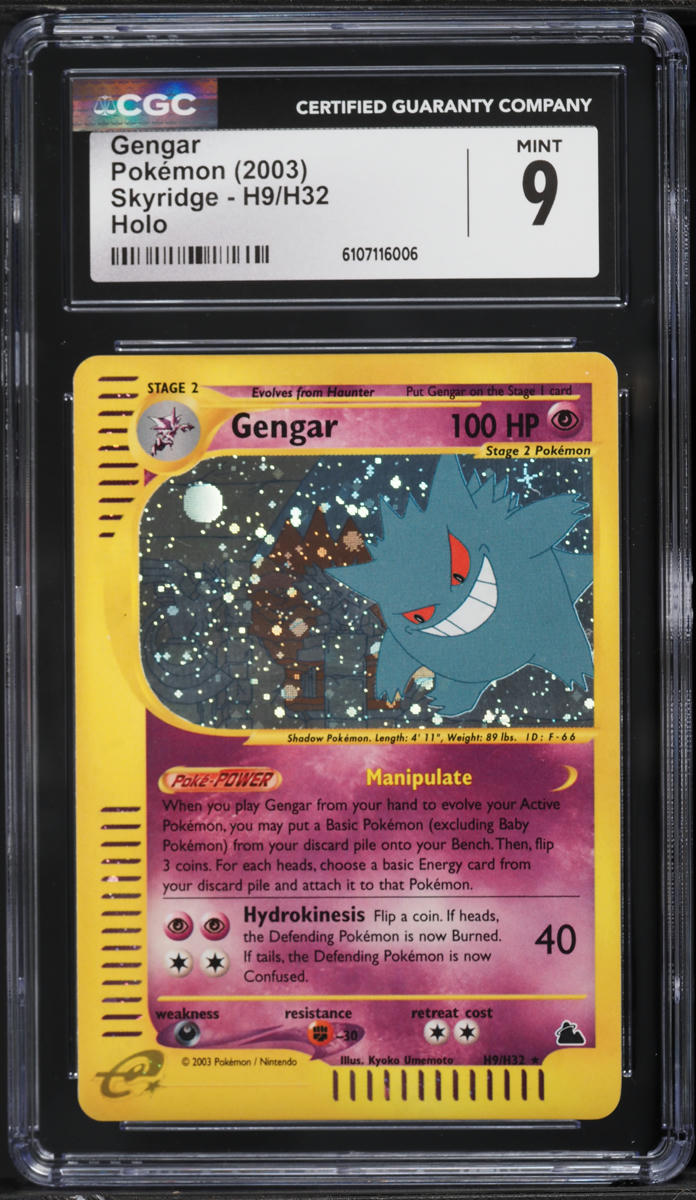 2003 Pokemon Skyridge Holo Gengar #H9 CGC 9 MINT