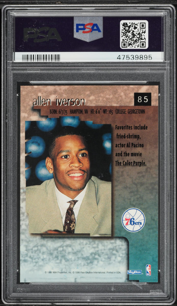 1996 Skybox Premium Allen Iverson ROOKIE #85 PSA 9 MINT