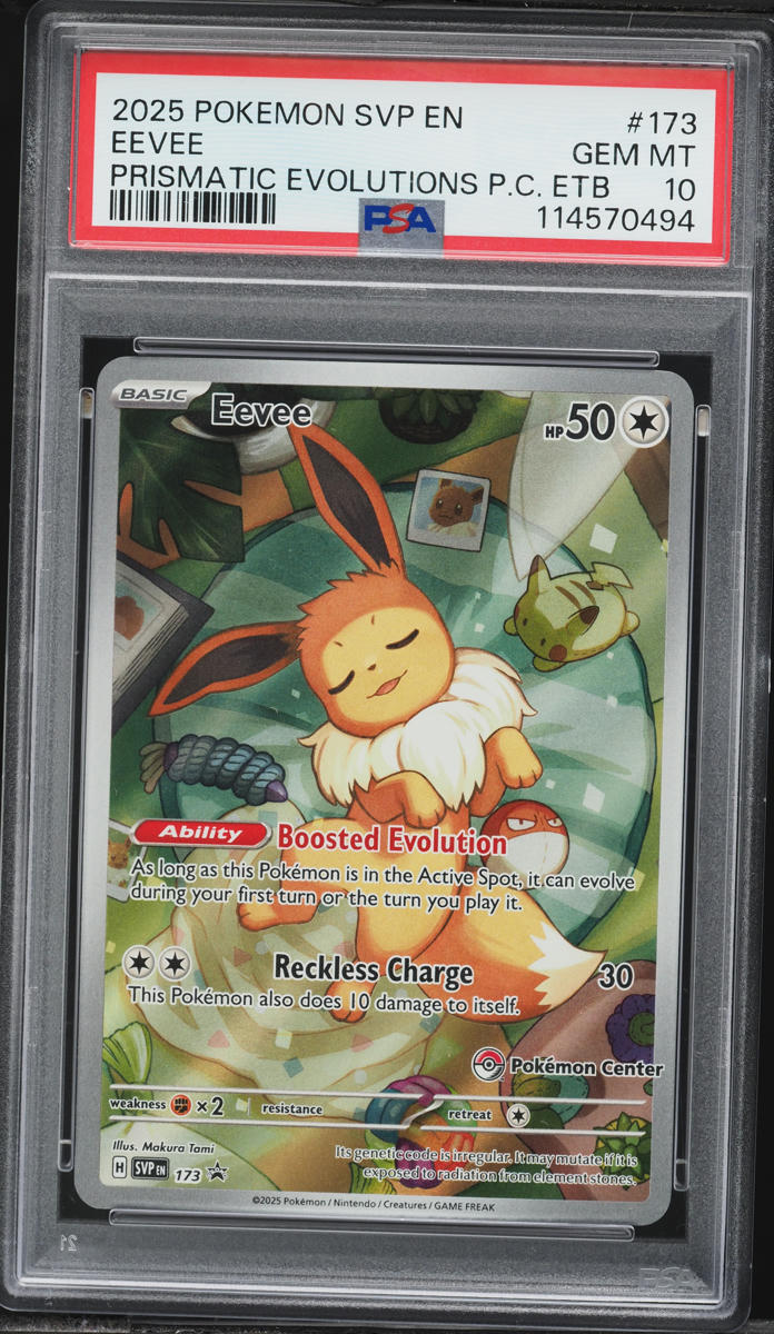 2025 Pokemon SV Promo Prismatic Evolutions ETB Full Art Eevee #173 PSA 10 GEM MINT