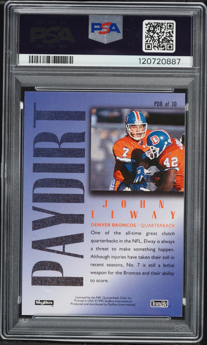 1995 Skybox Premium Paydirt John Elway #PD8 PSA 10 GEM MINT