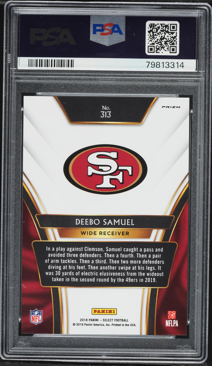 2018 Select '19 XRC Silver Prizm Deebo Samuel ROOKIE #313 PSA 10 GEM MINT